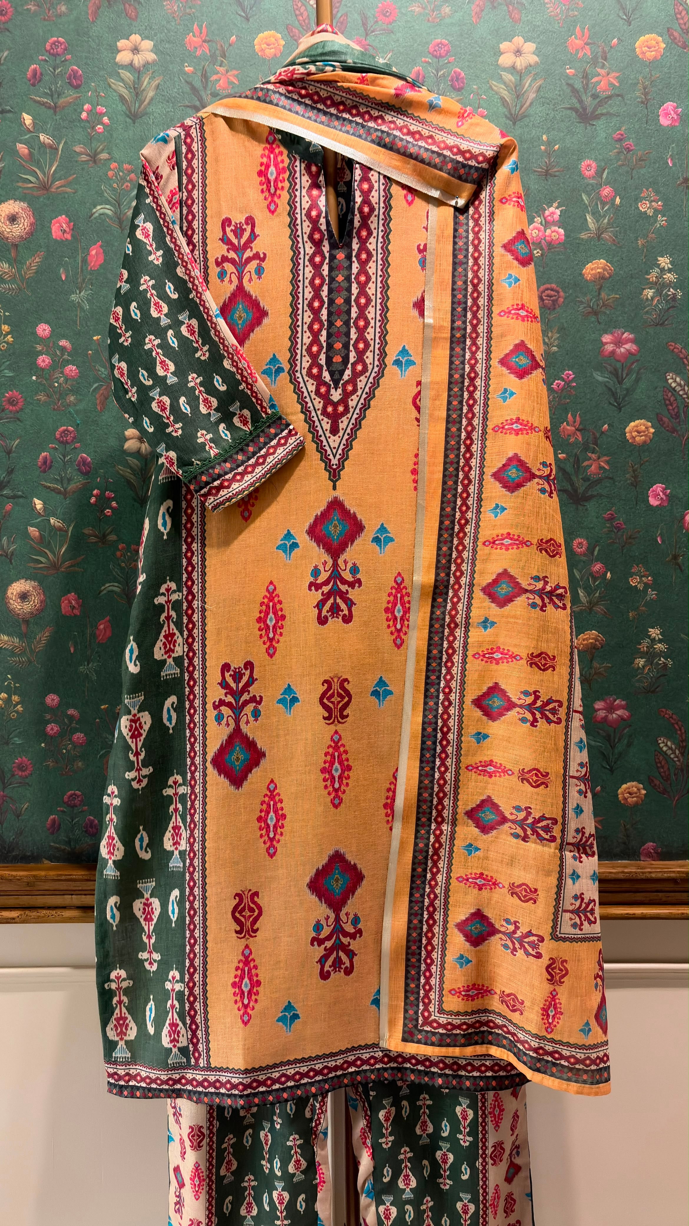 Amber Ikat Printed Cotton Suit Set | HER-643
