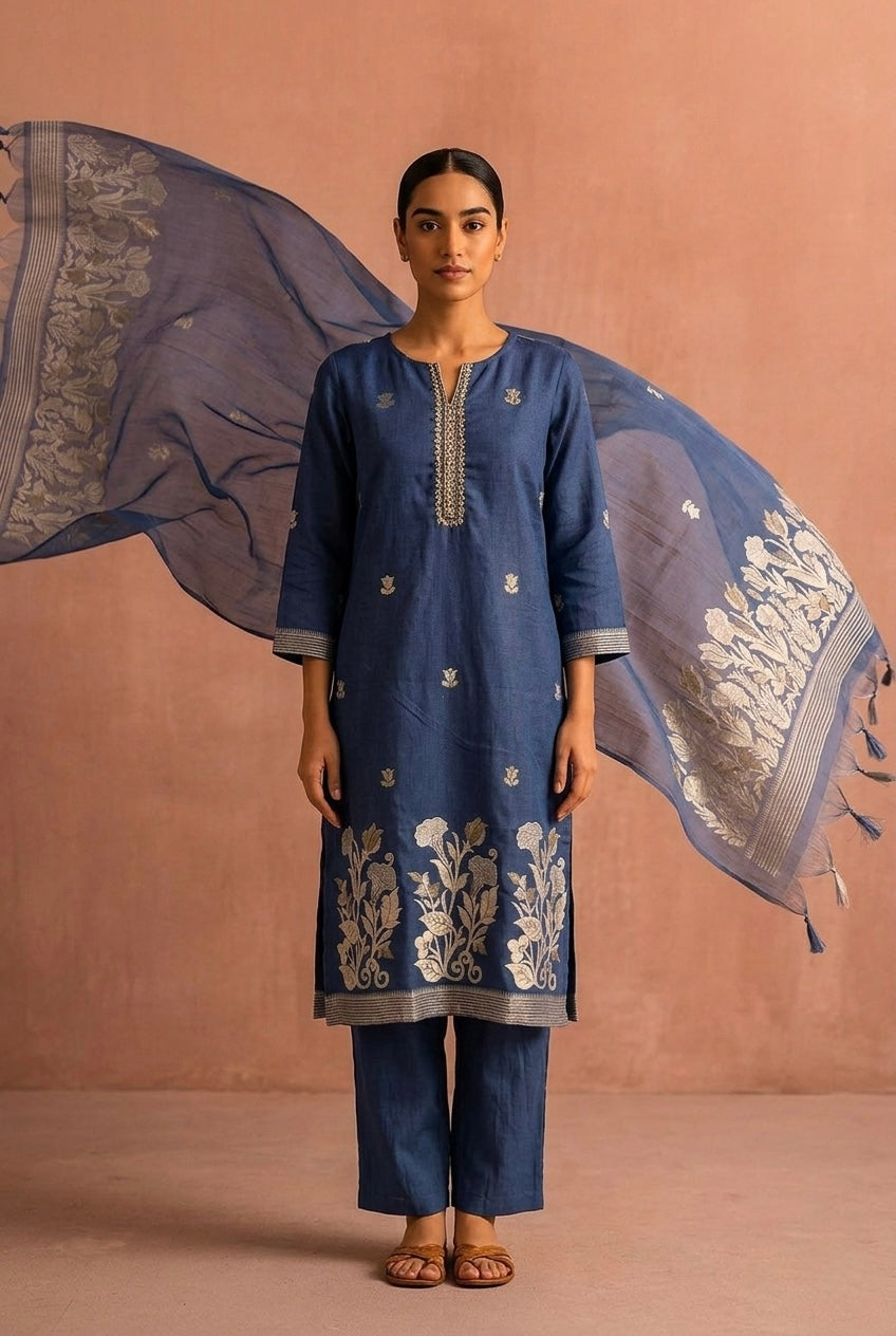 Neelkamal Chanderi Suit Set | HER-619