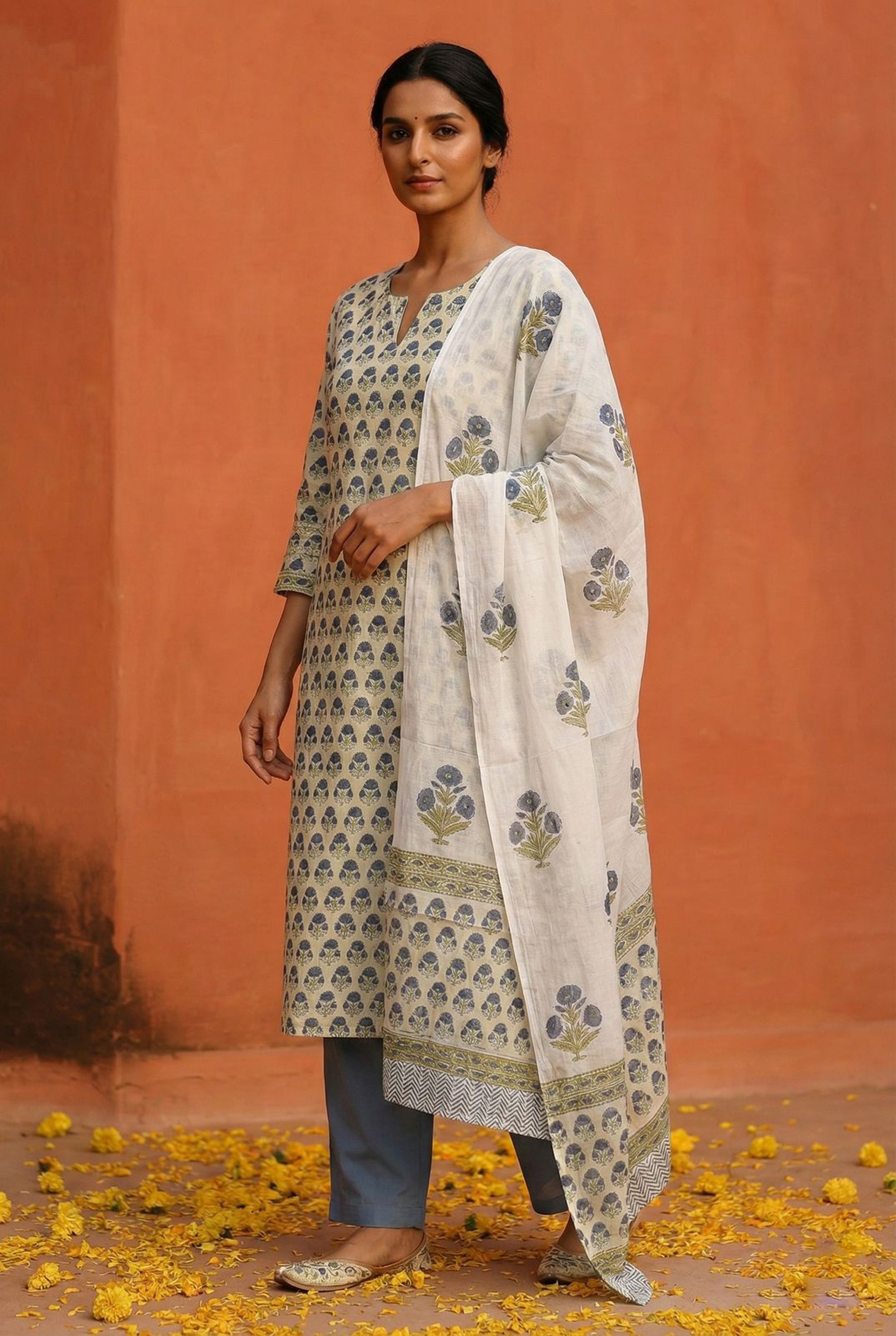 Pista Straight Fit Cotton Suit Set | HER-467