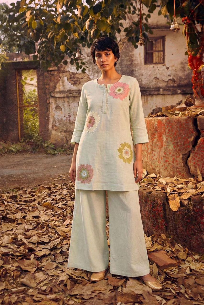 Sage Bloom Handcrafted Co-ord Set | HER-623