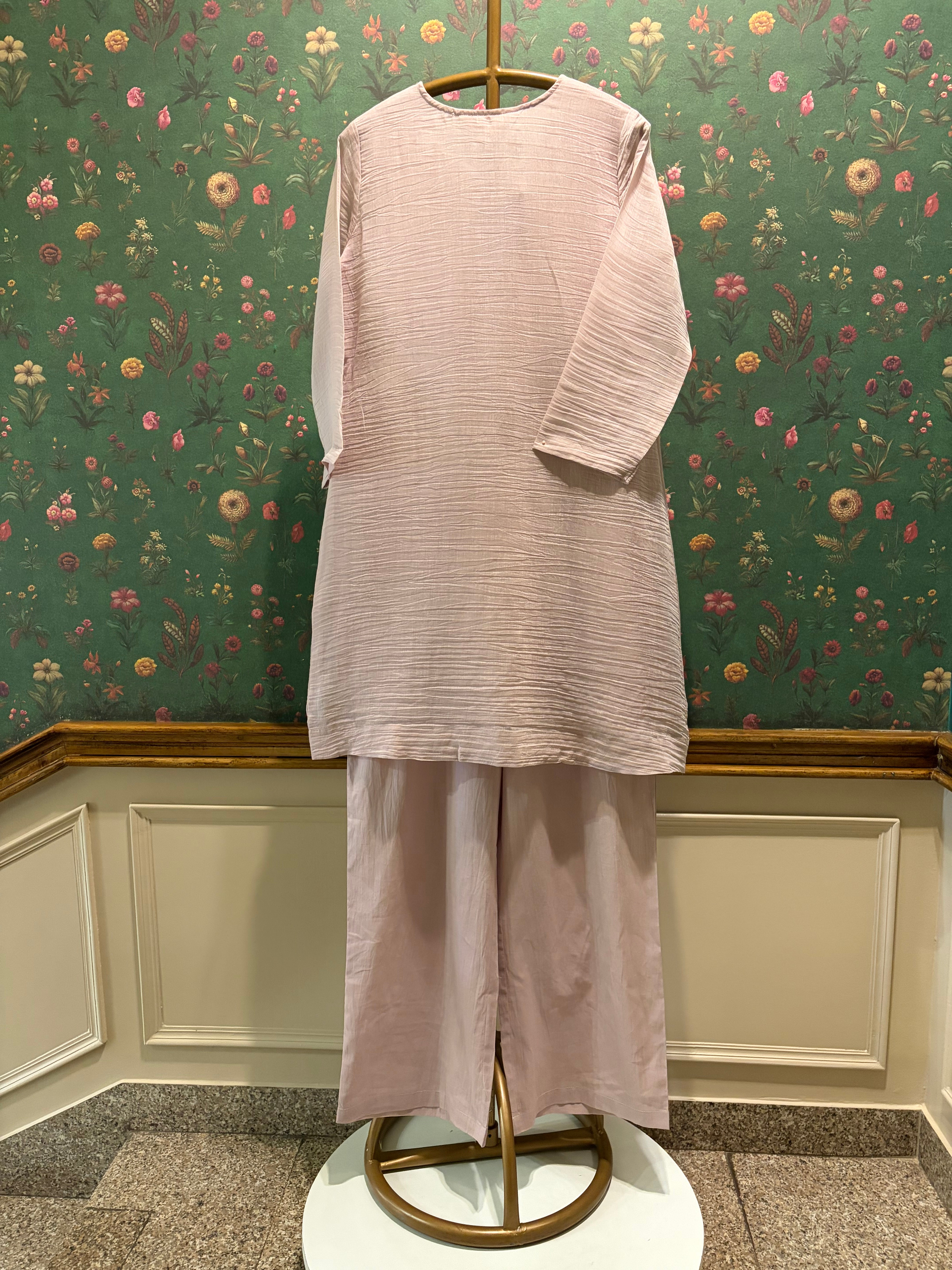 Soft Mauve Embroidered Kurta/Co-ord Set | HER-779