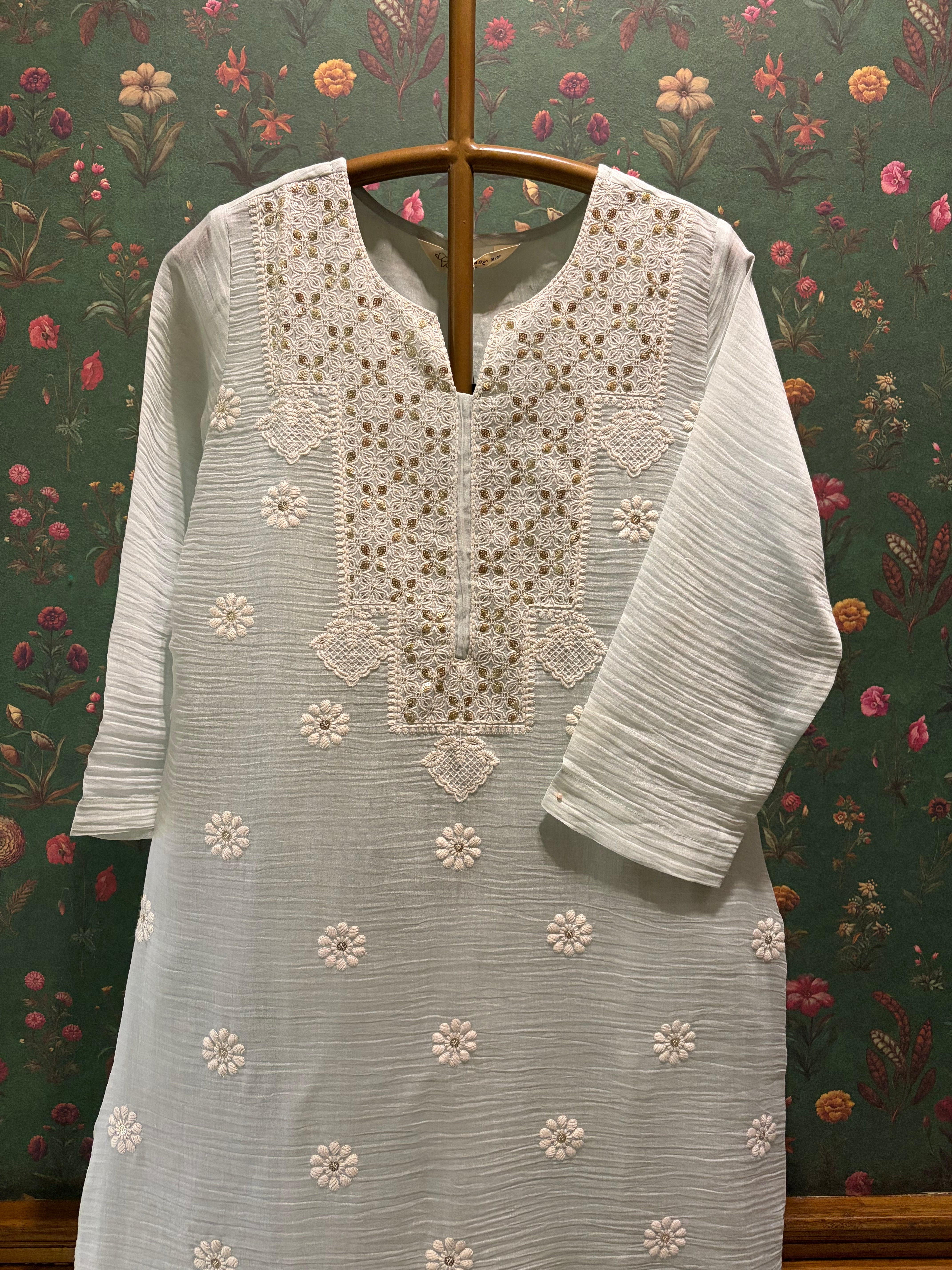 Pastel Blue Embroidered Kurta/Co-ord Set | HER-779