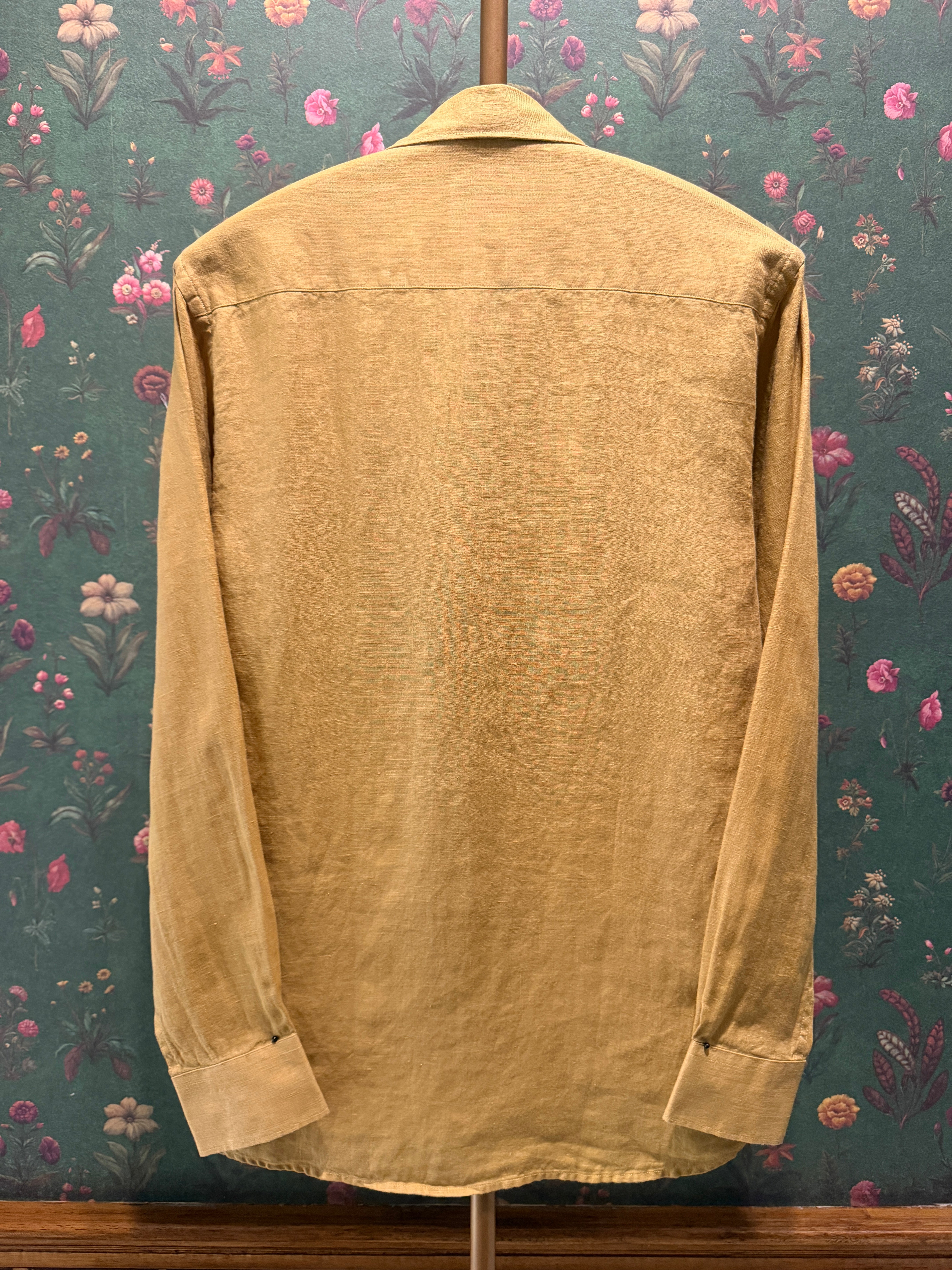 Men’s Mustard Yellow Pure Linen Full Sleeves Shirt