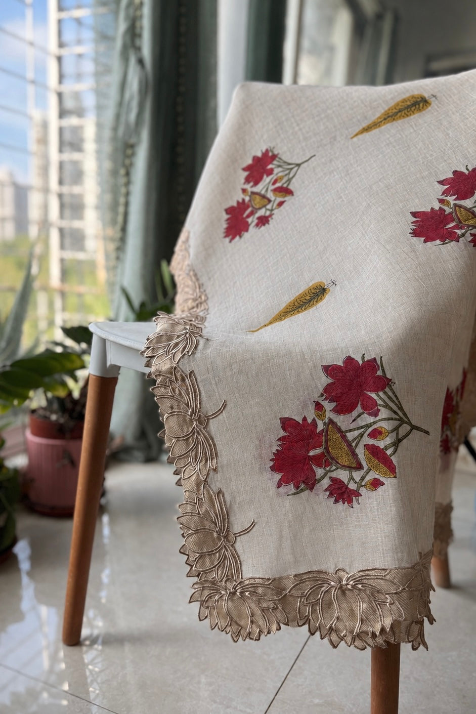 Warm Ivory Gulbahar Chanderi Suit Set