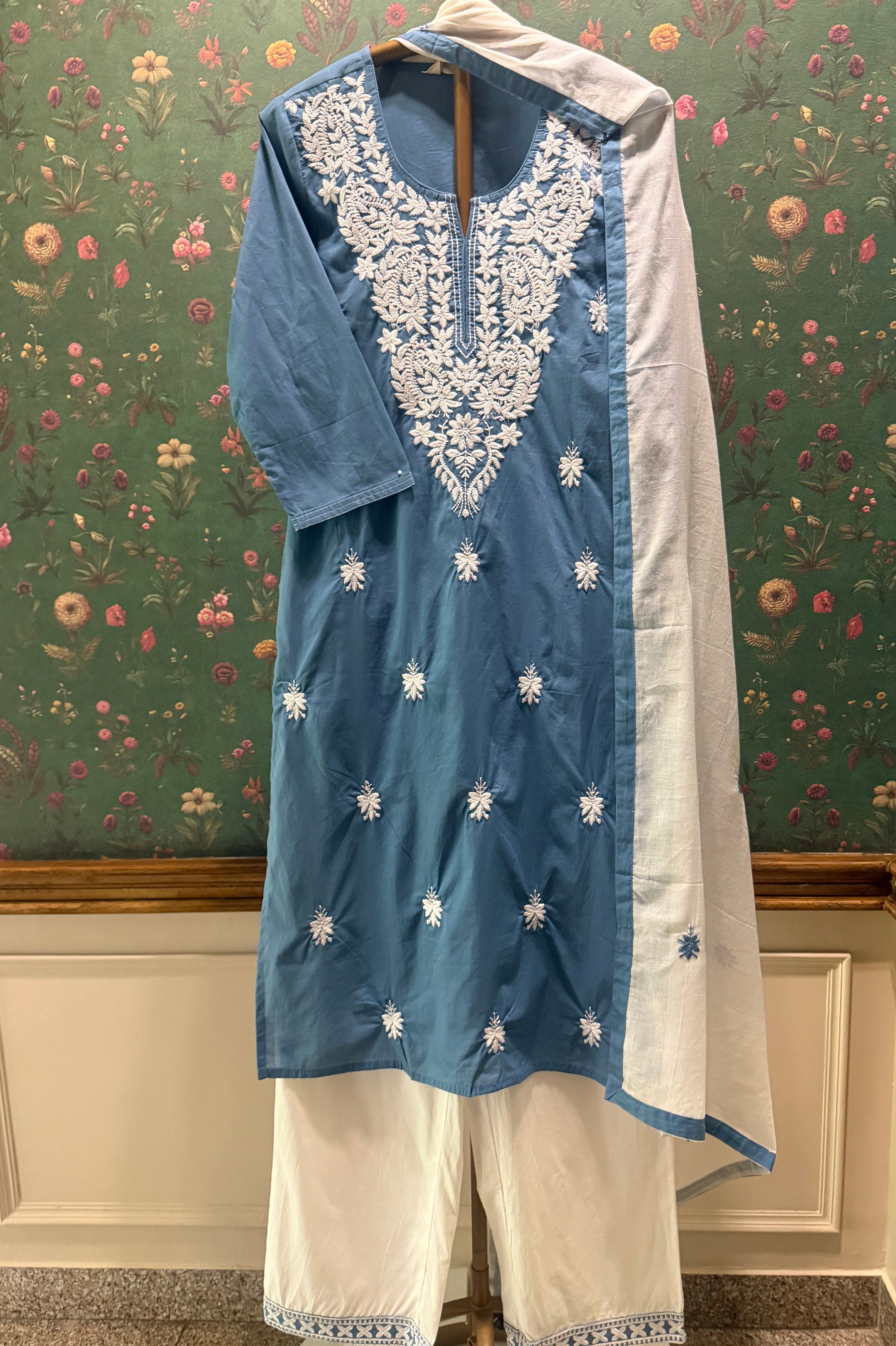 Blue Chikankari Suit Set | HER-703