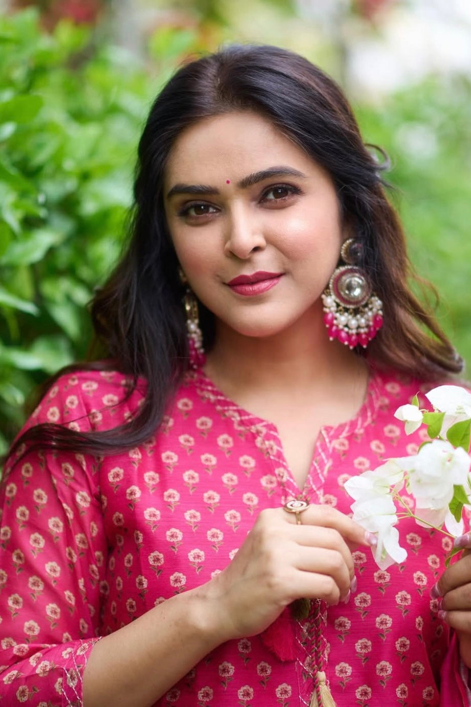 Dark Pink Chanderi Suit Set | HER-410