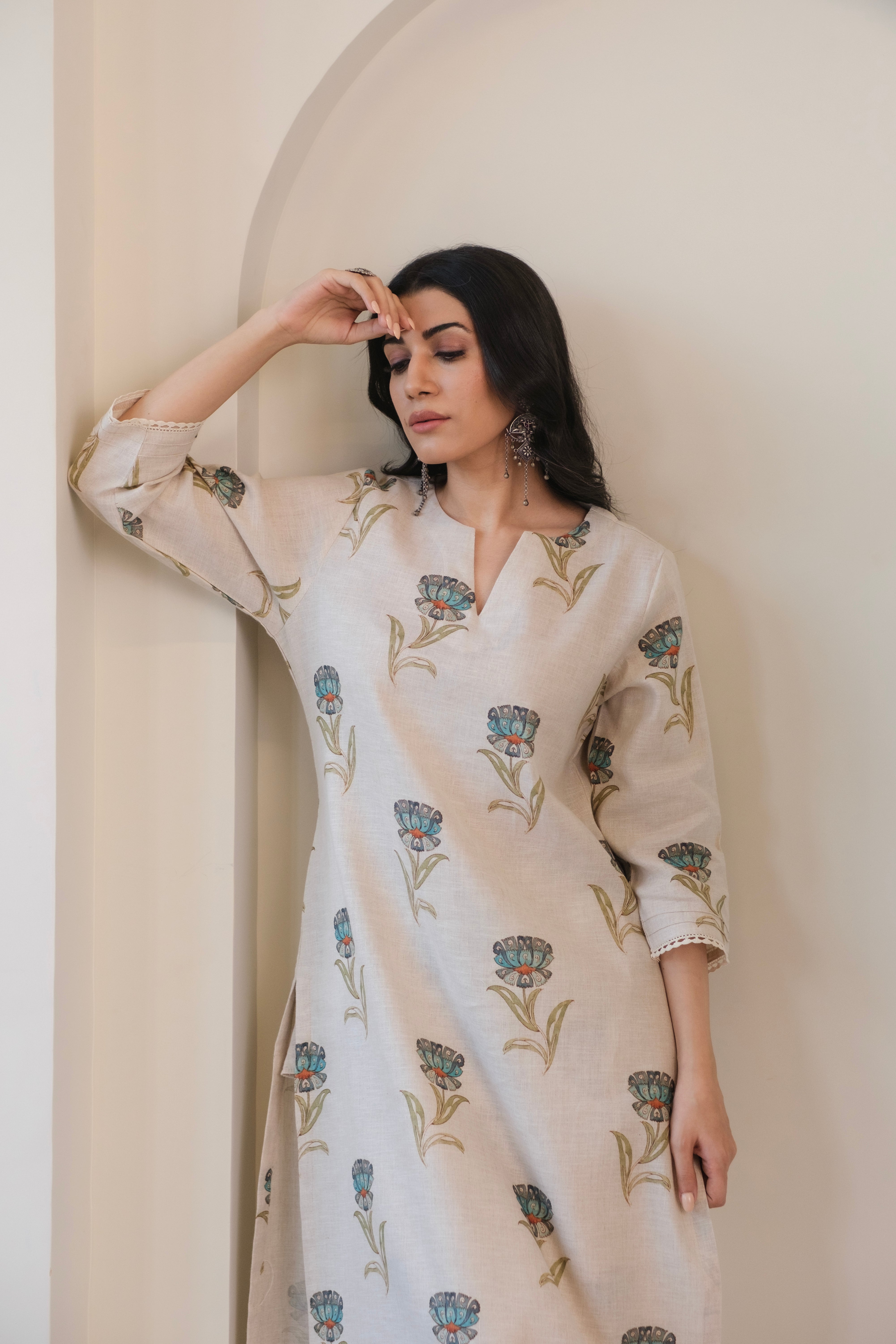 Tavisha Bloom Pure Linen Co-ord/Kurta Set