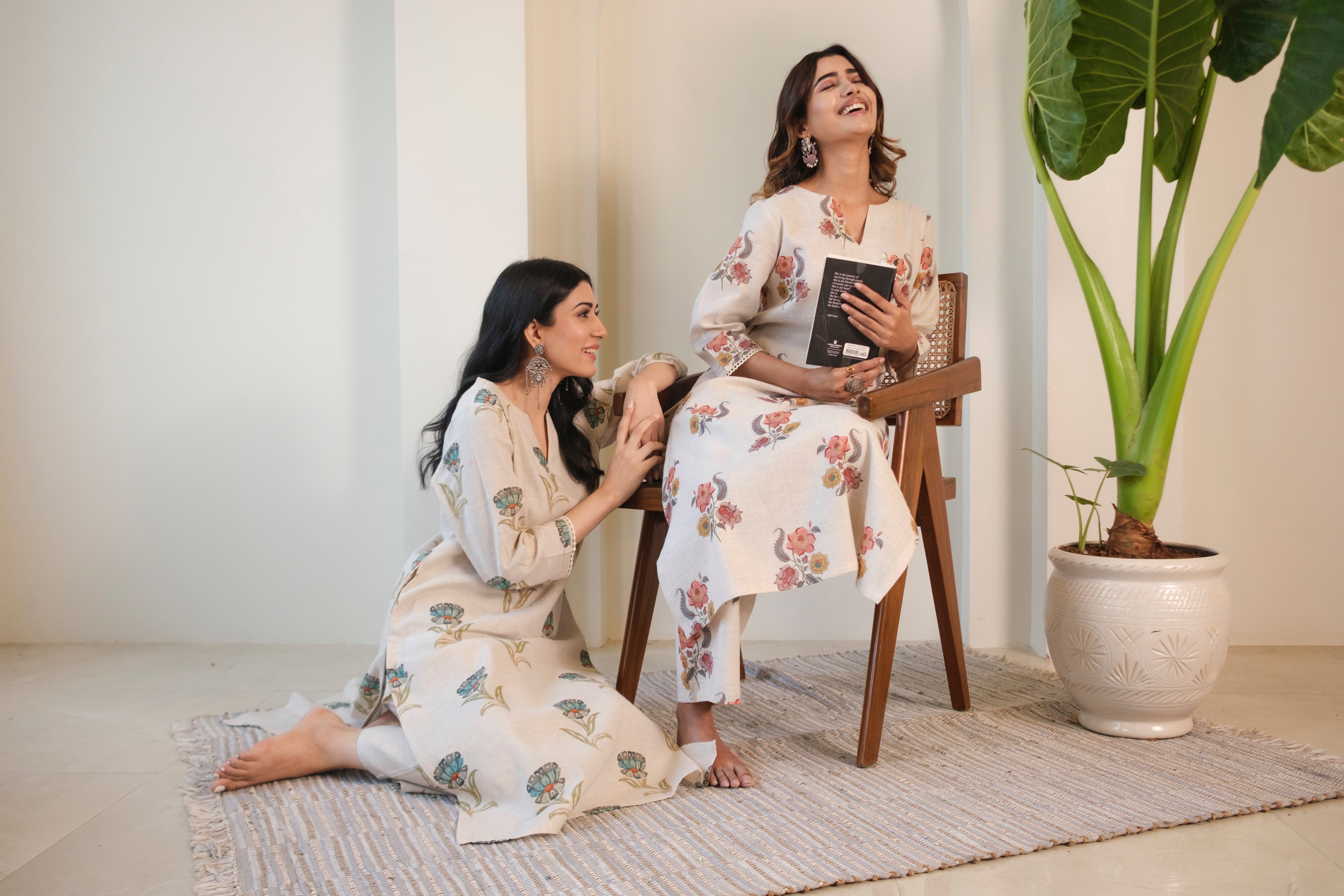 Tavisha Bloom Pure Linen Co-ord/Kurta Set