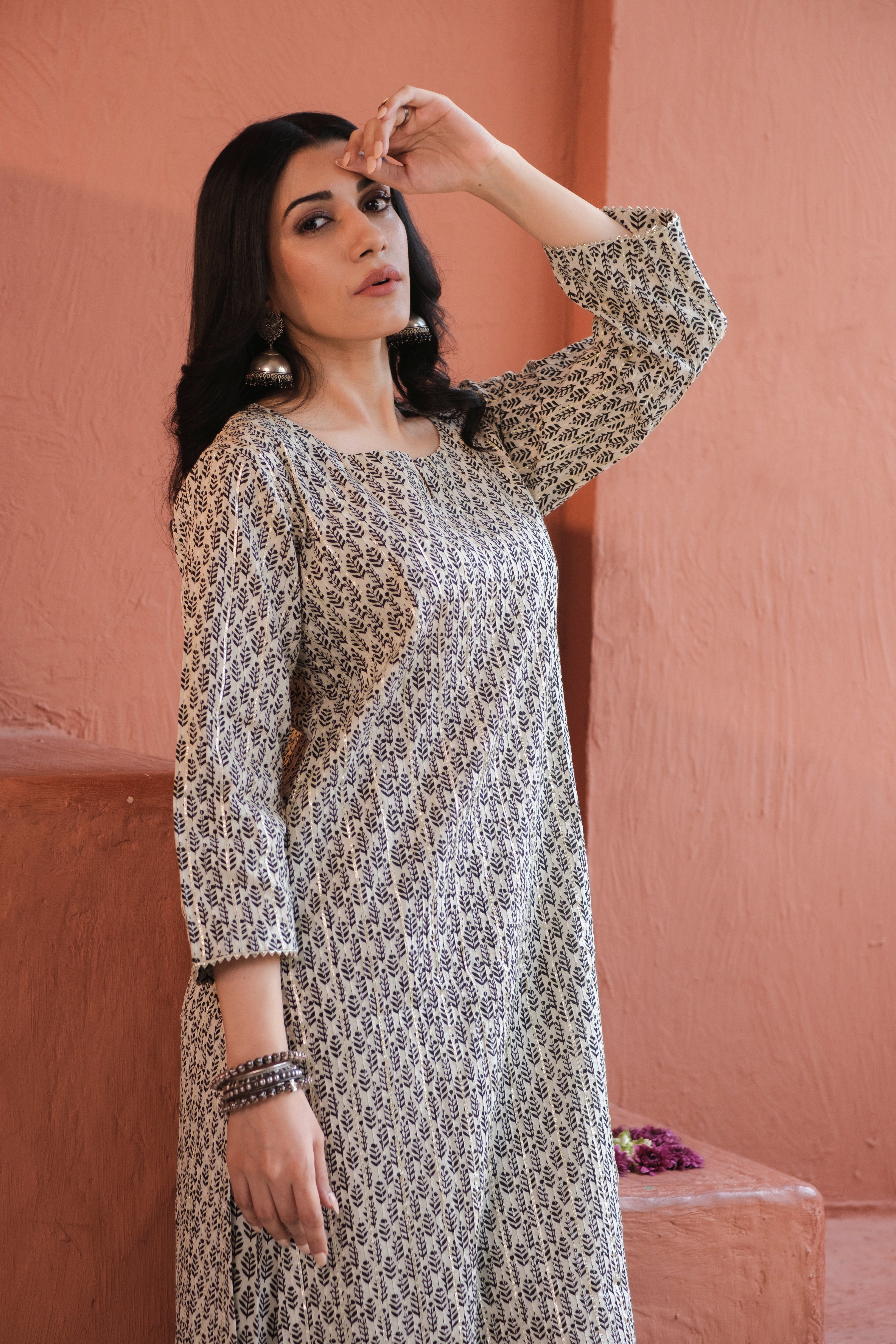 Saaz Black Printed Cotton Co-ord Set | HER-506 BLACK