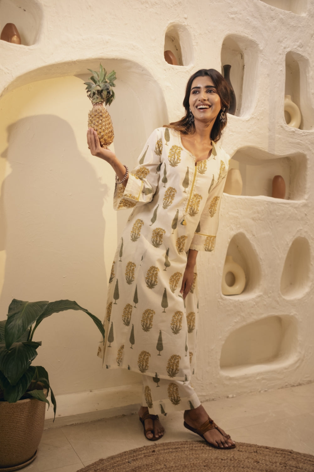 Paisley Hand-block Cotton Kurta/Co-ord Set