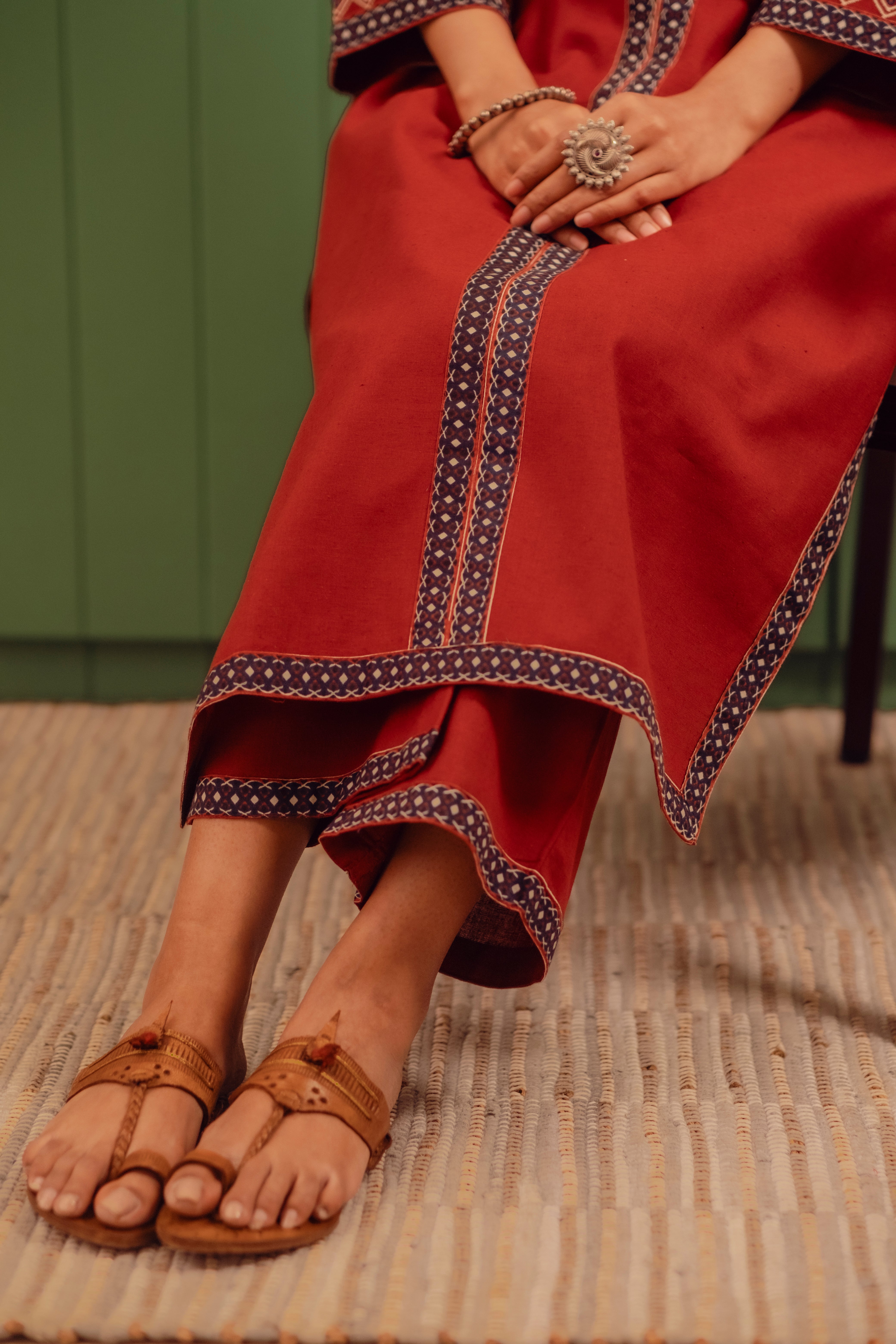 Maroon Cotton Kurta/Co-ord Set | HER-490