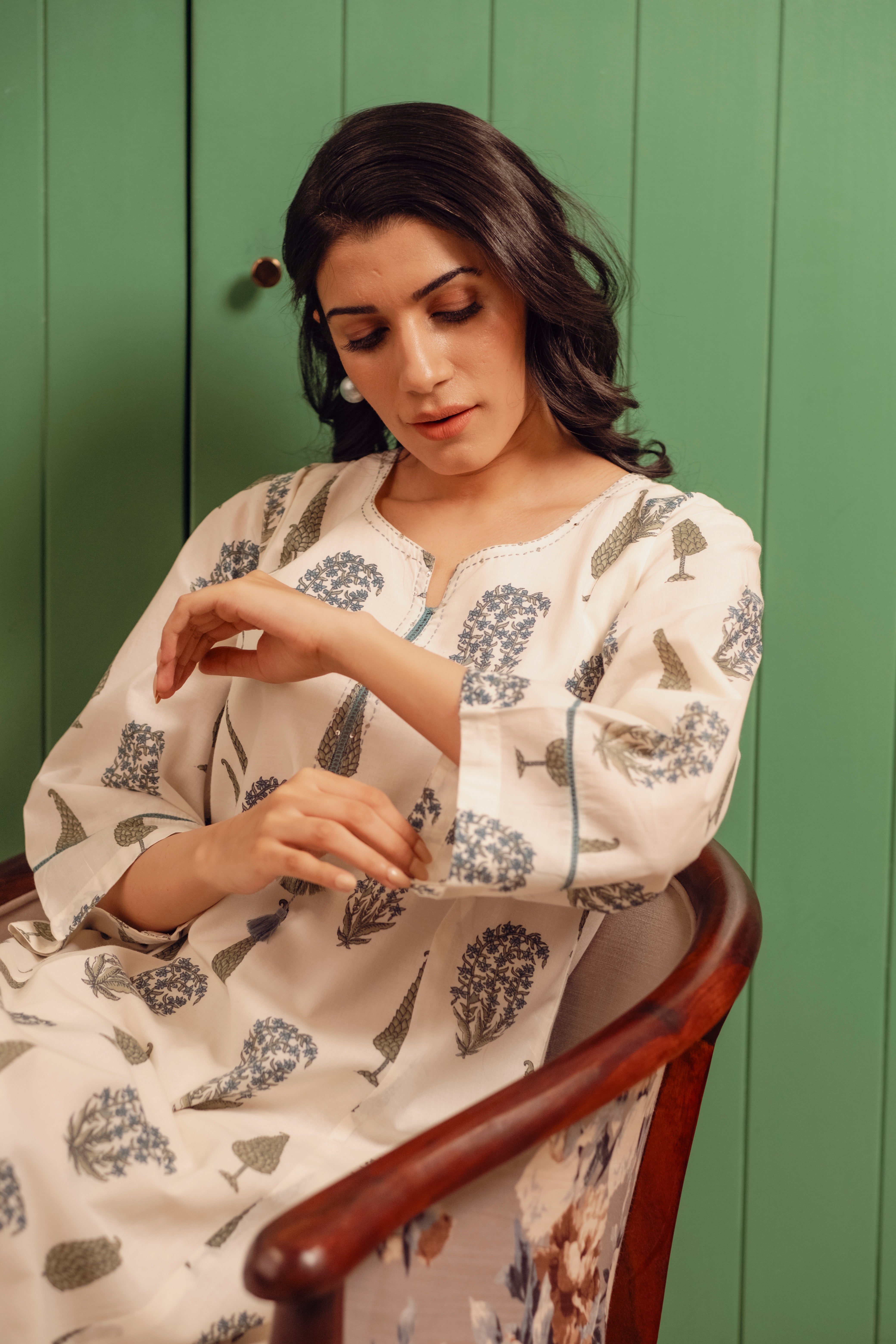 Paisley Hand-block Cotton Kurta/Co-ord Set | HER-520