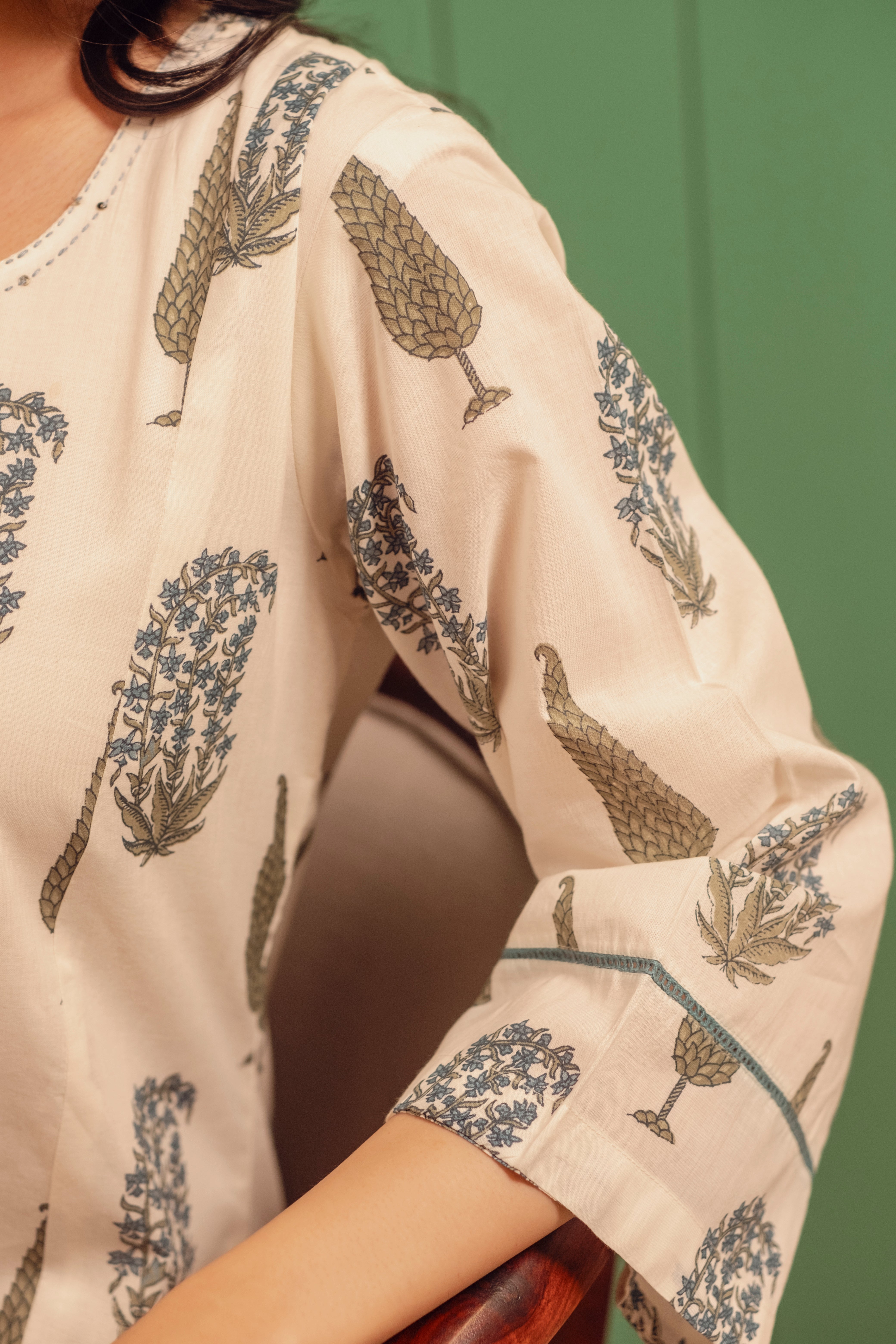 Paisley Hand-block Cotton Kurta/Co-ord Set | HER-520