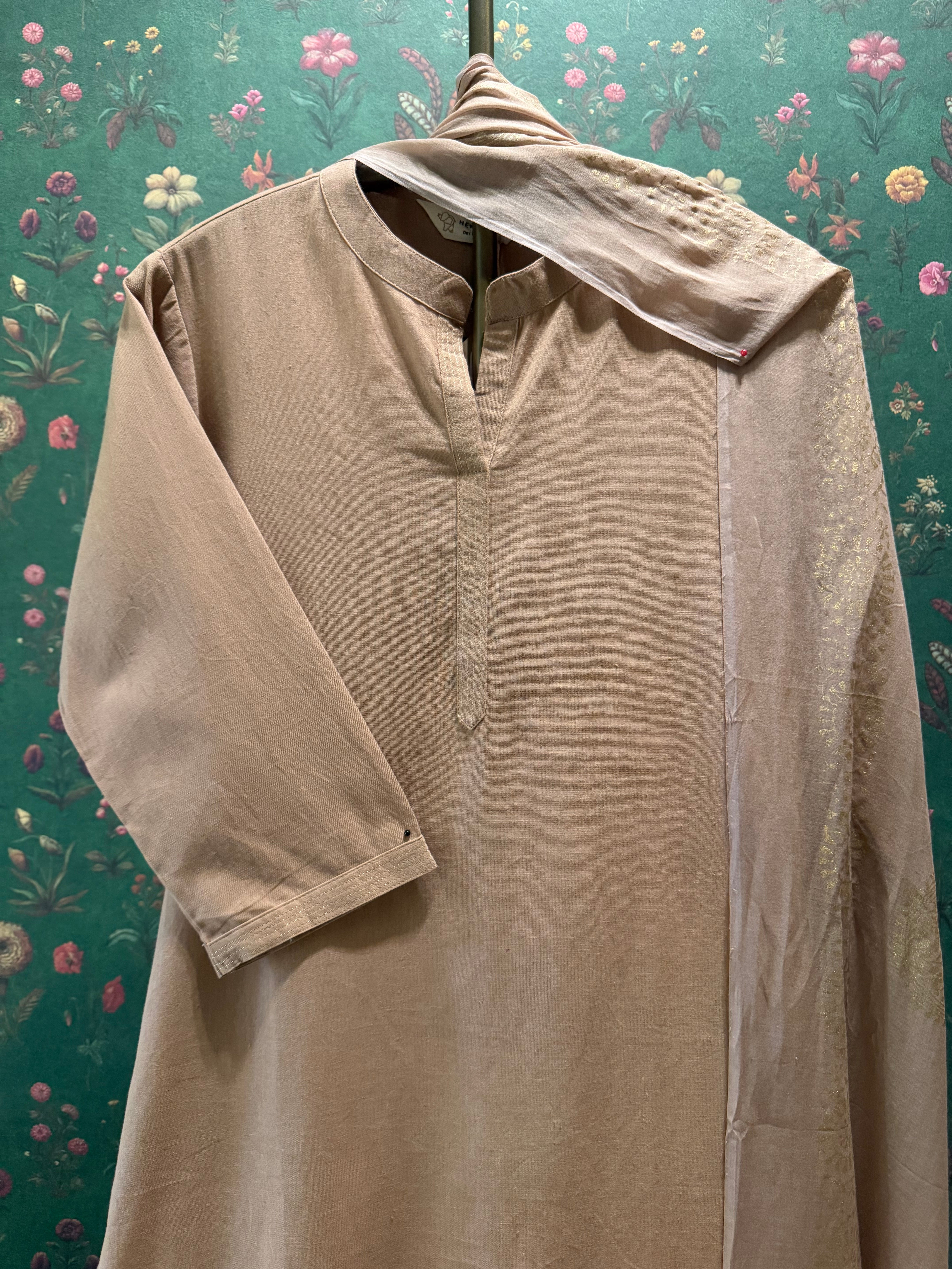 Blush Beige Minimal Suit Set | HER-704