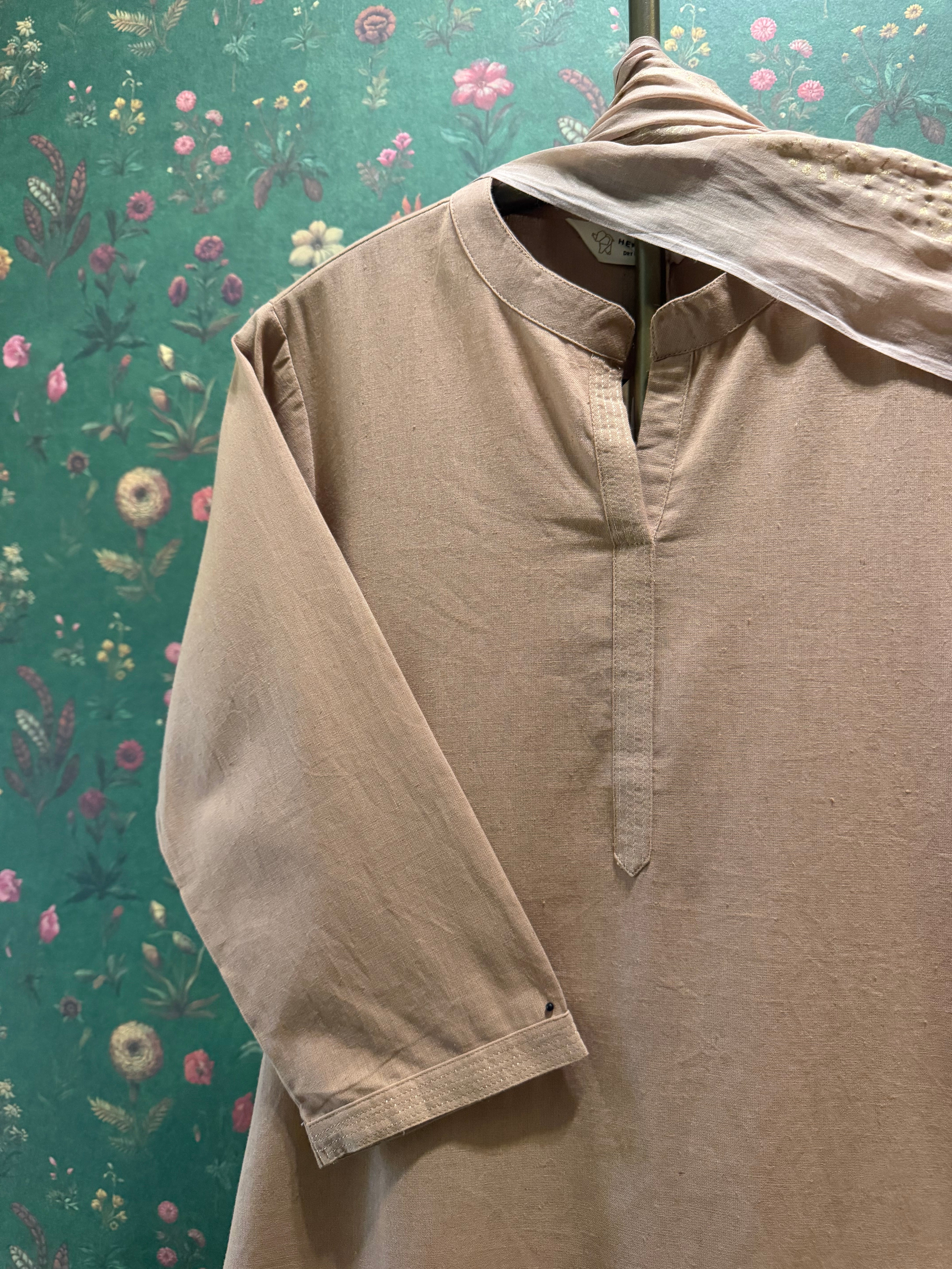 Blush Beige Minimal Suit Set | HER-704