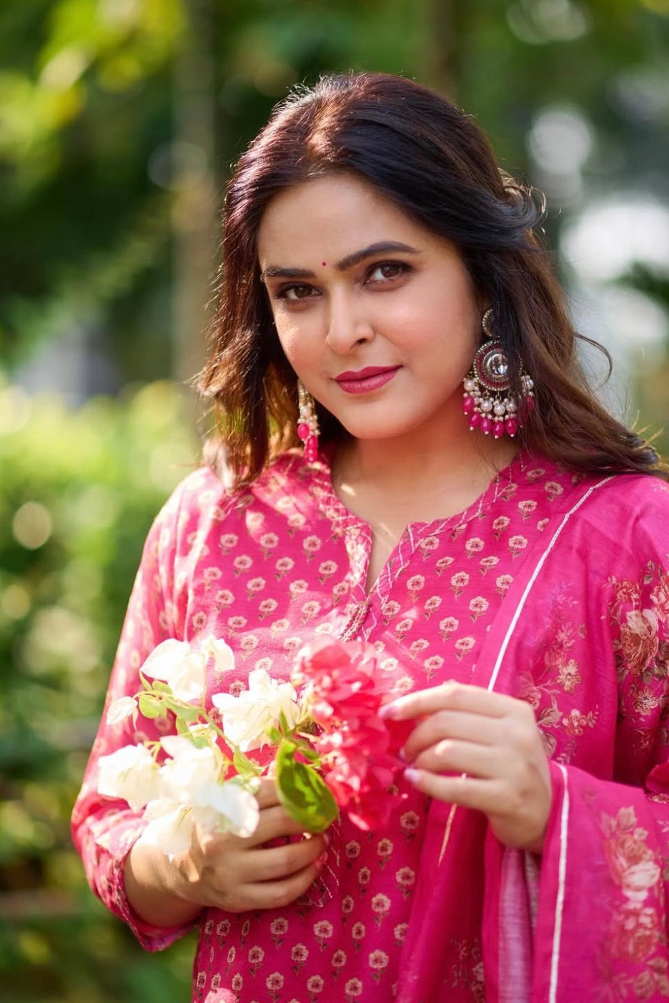 Dark Pink Chanderi Suit Set | HER-410