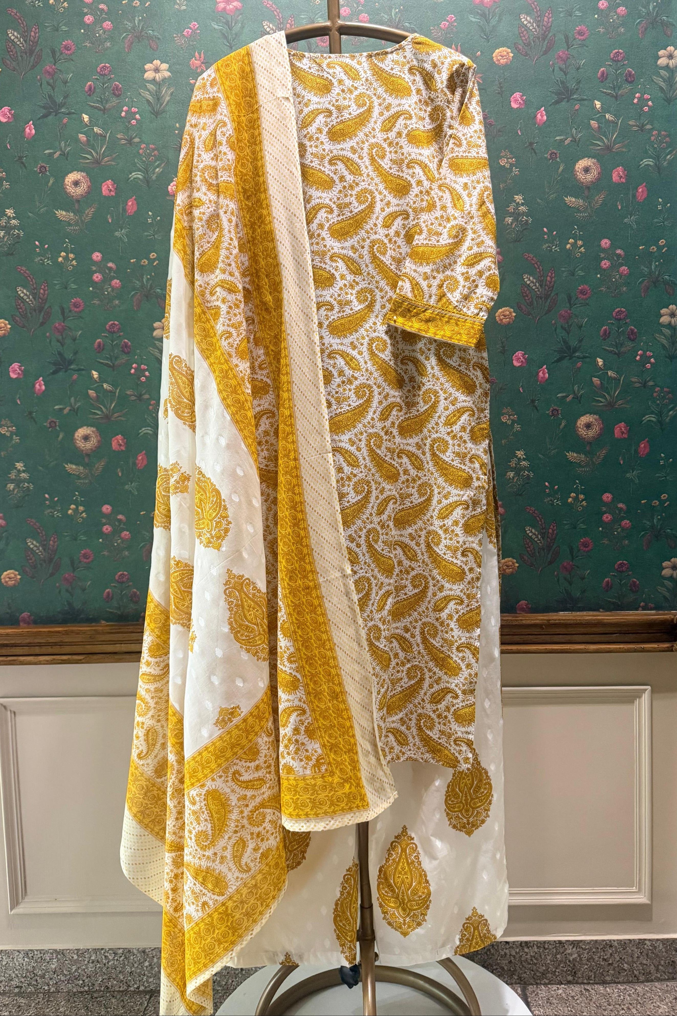 Zarifa Mustard Cotton Suit Set | HER-717