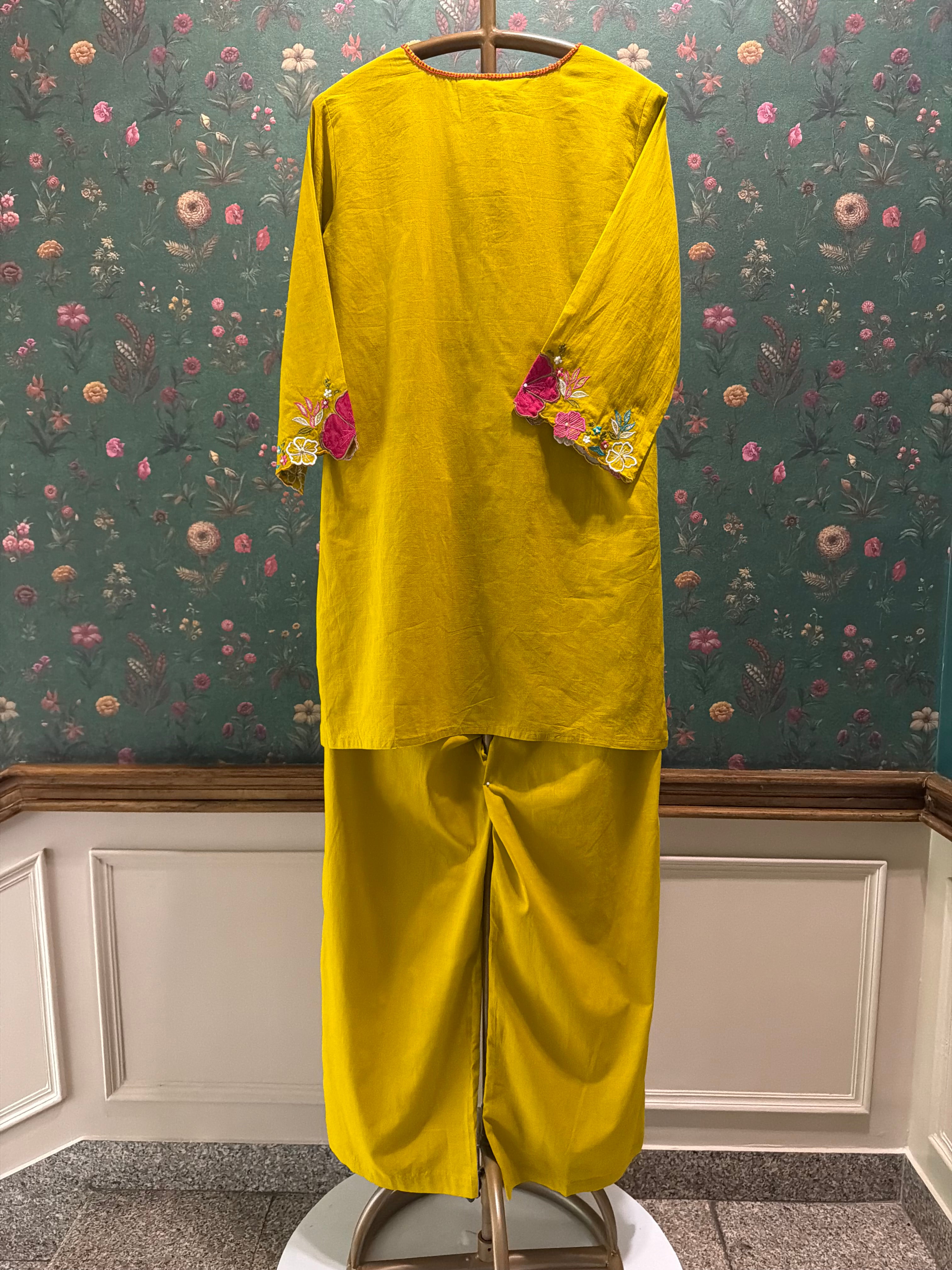 Mustard Yellow Cotton Co-ord Set | HER-581