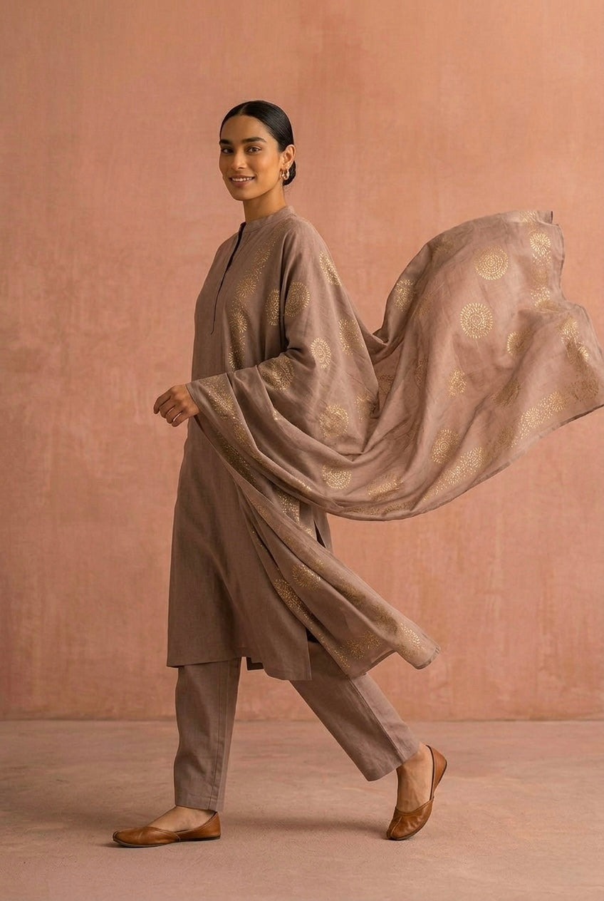 Dusty Rose Pink Minimal Suit Set | HER-704