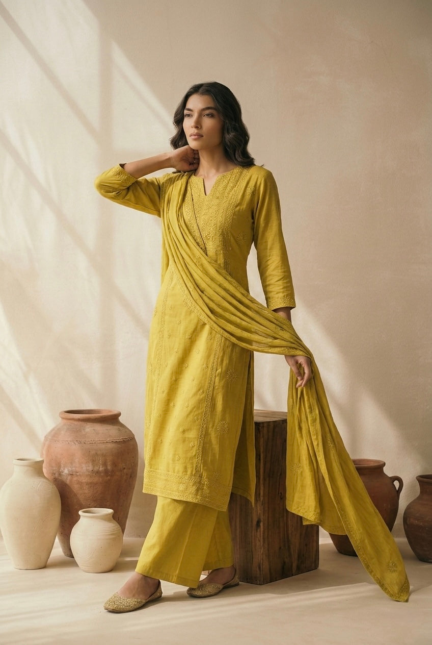 Haldi Noor Chikankari Suit Set | HER-620