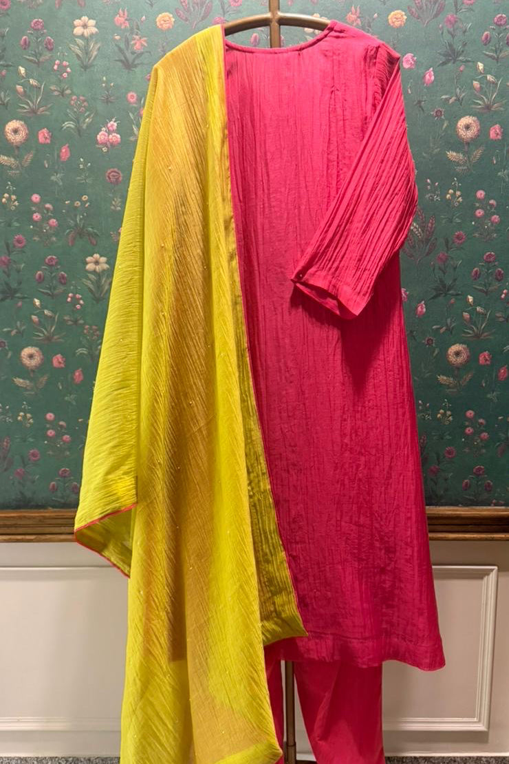 Vanyara Rose Pink A-Line Suit Set | HER-625