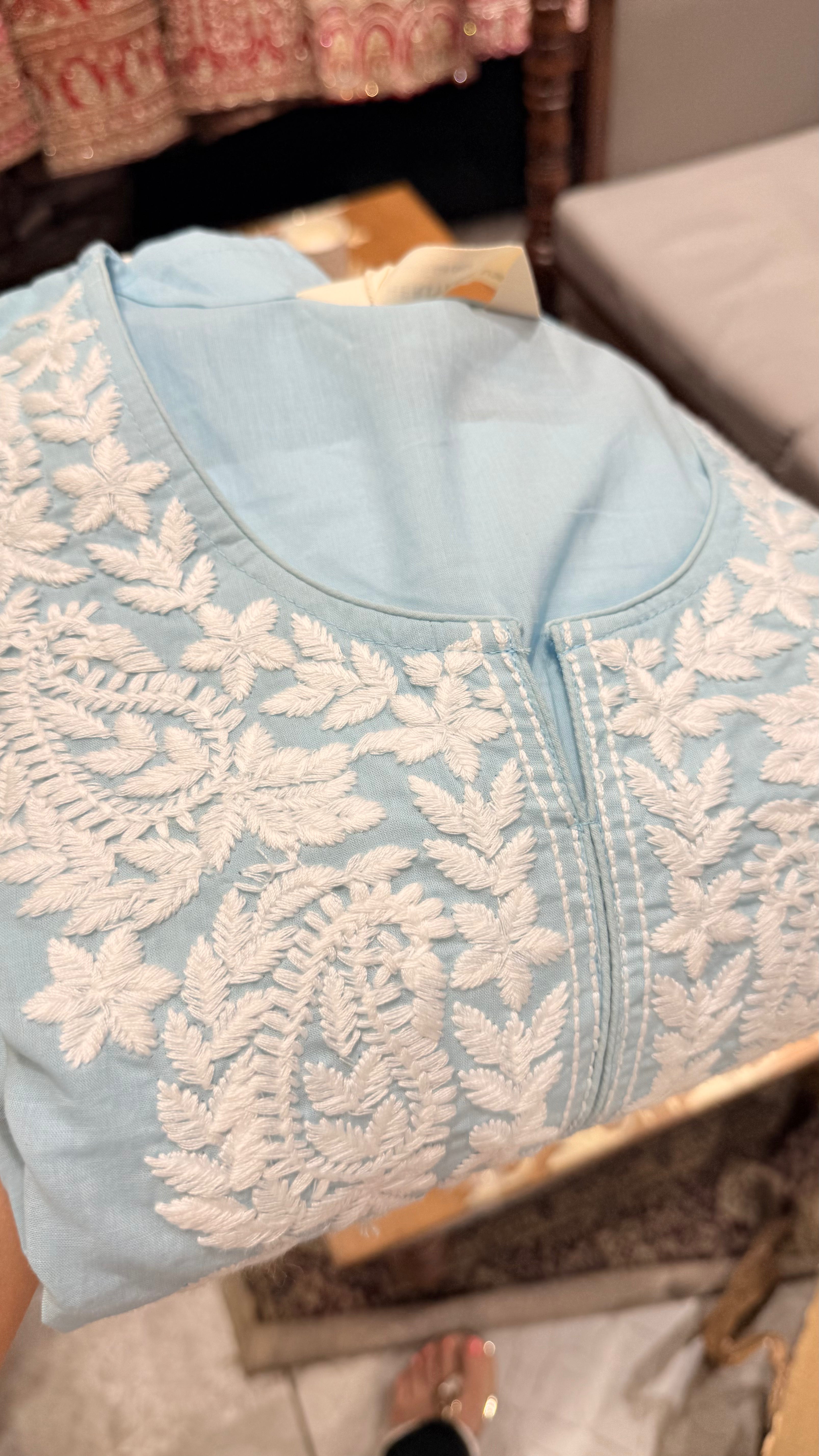Pastel Blue Chikankari Suit Set | HER-703