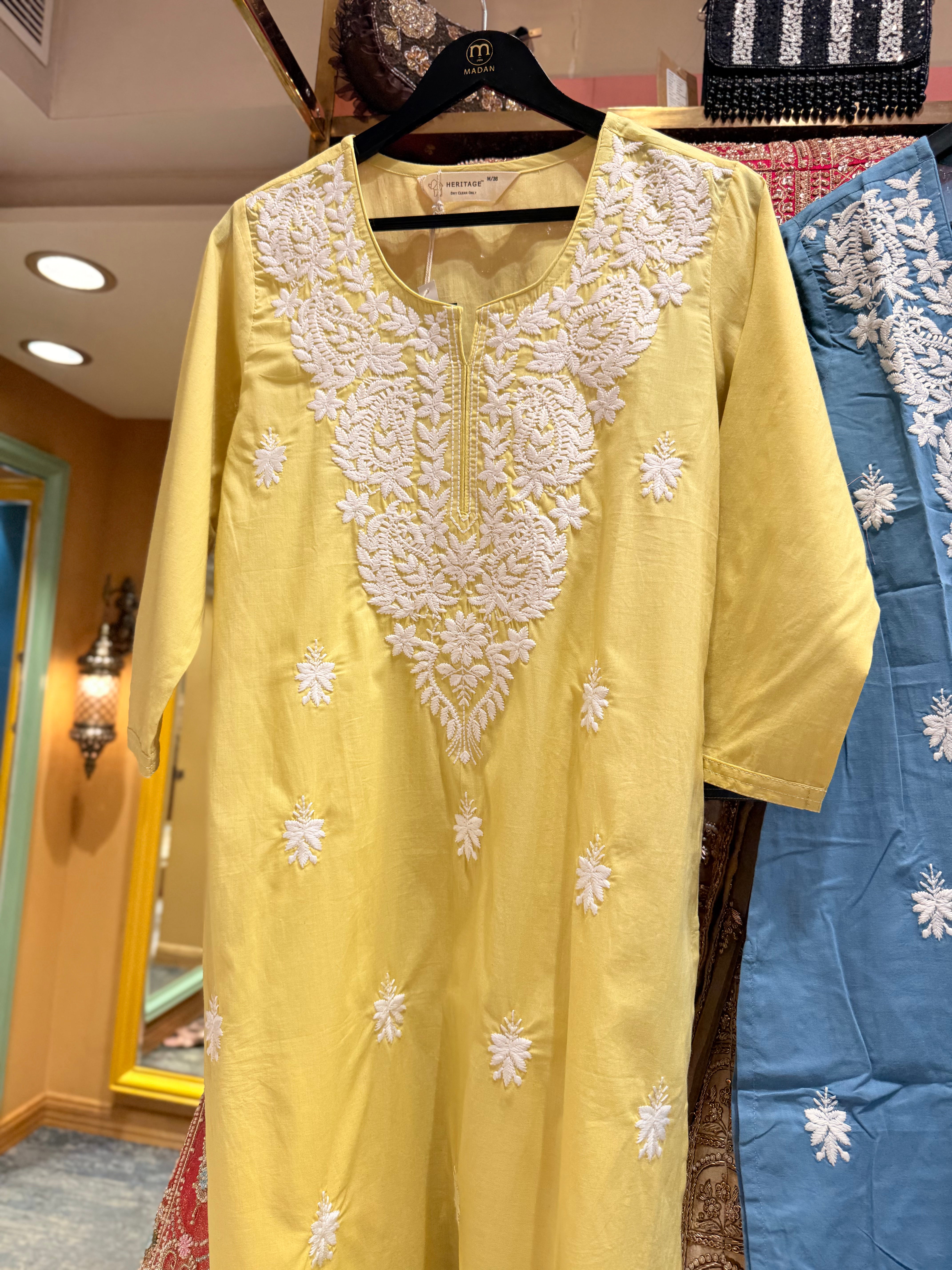 Pastel Yellow Chikankari Suit Set | HER-703