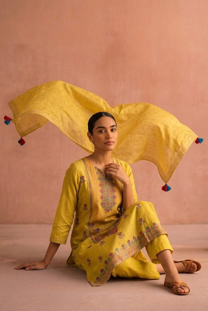 Veda Weaved Suit Set | HER-649