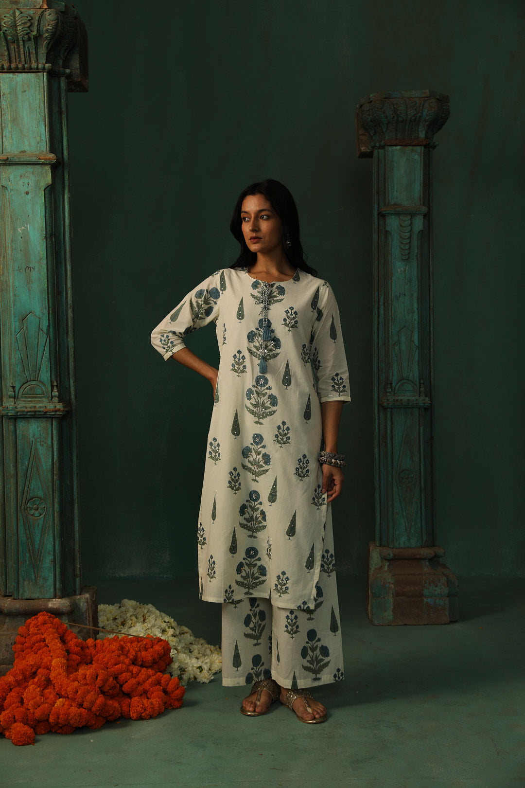 Bloom & Thread Kurta/Co-ord Set - Blue