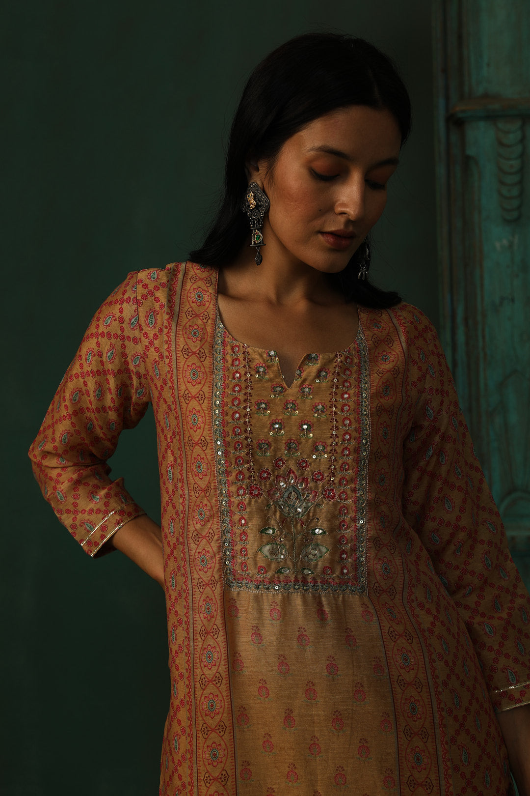 Mustard Yellow Linen Suit Set