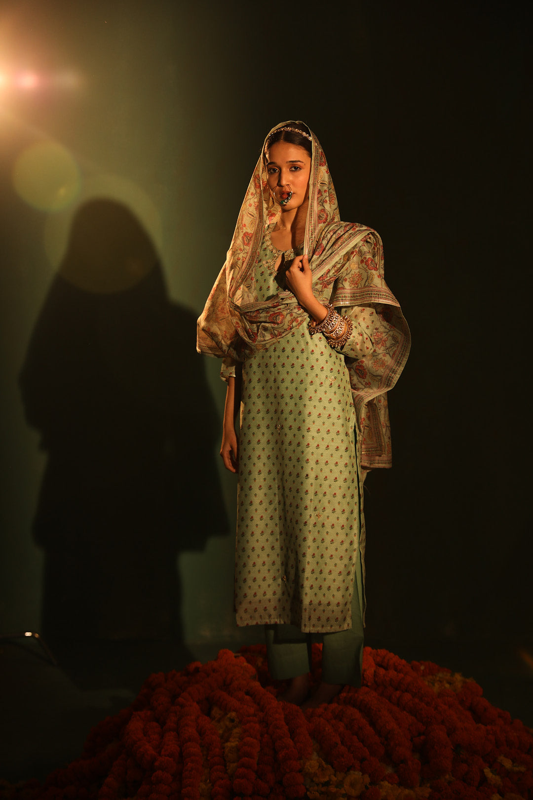 Pastel Green Chanderi Suit Set | HER-294