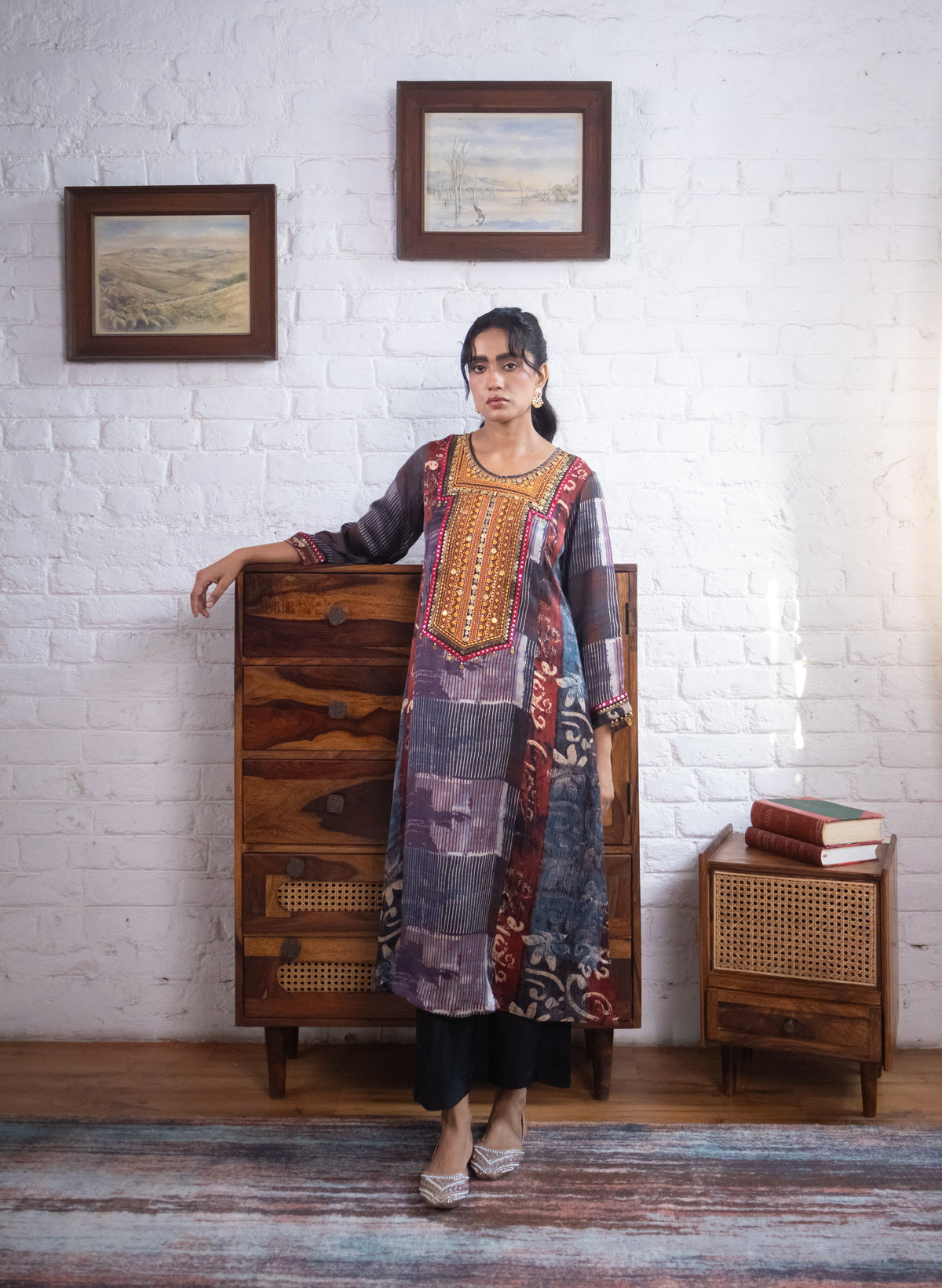 Blue Gajji Silk Embellished Luxe Kurta Set