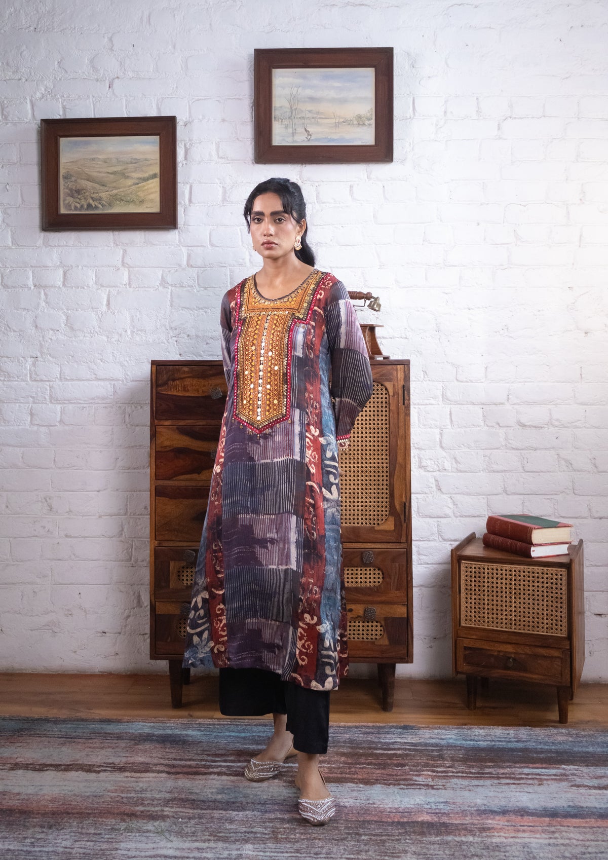 Blue Gajji Silk Embellished Luxe Kurta Set