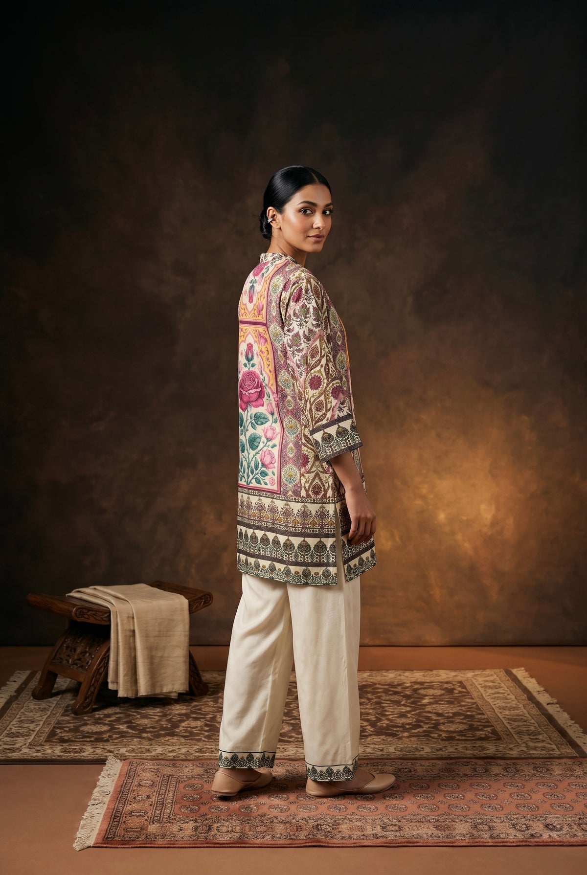 Floral Printed Muslin Luxe Kurta/Co-ord Set