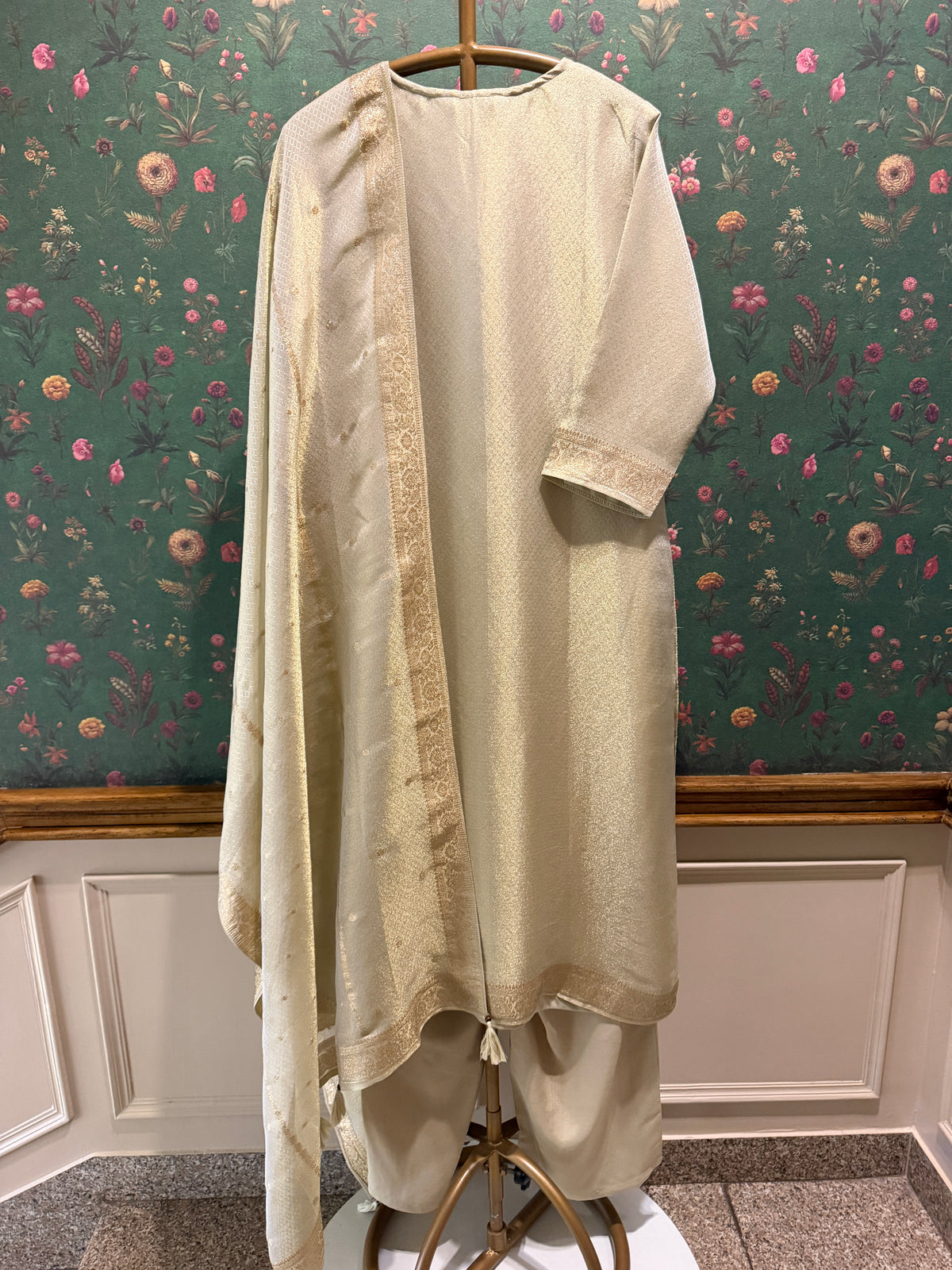 Champagne Gold Dola Silk Suit Set