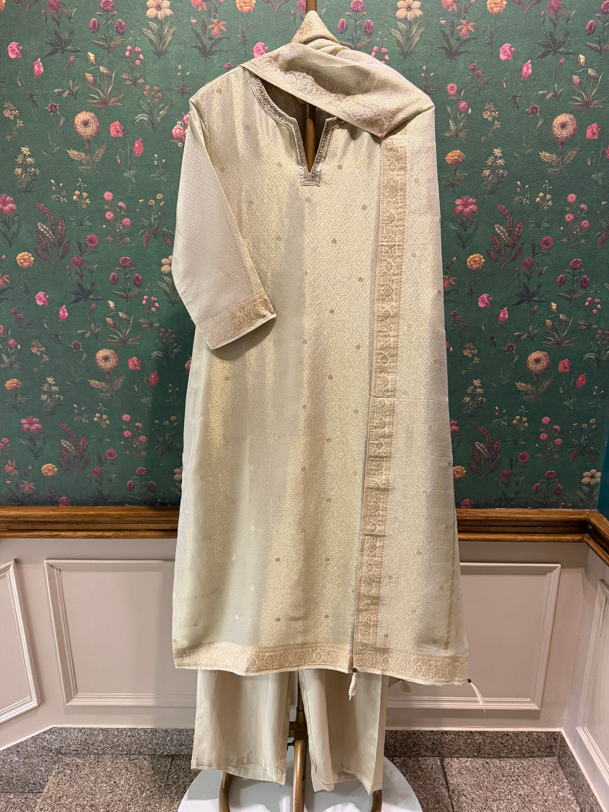 Champagne Gold Dola Silk Suit Set