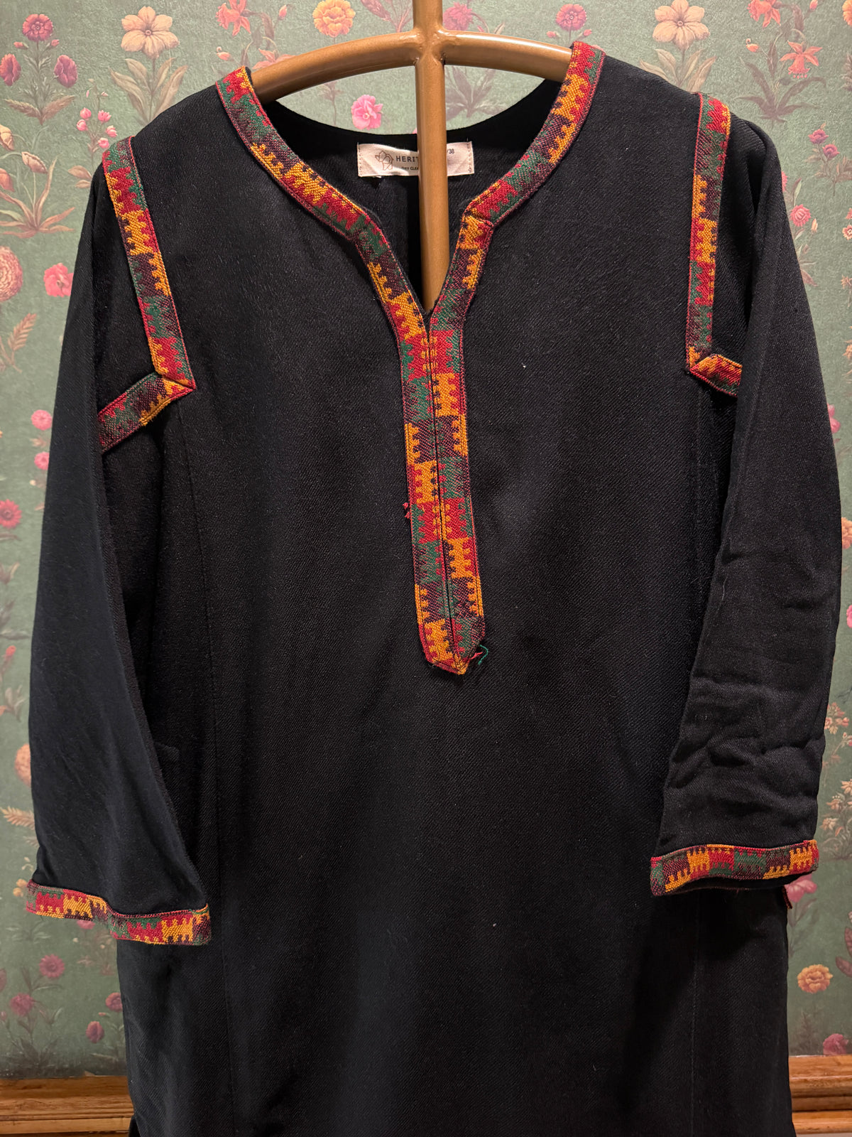 Black Woollen Kurta Set