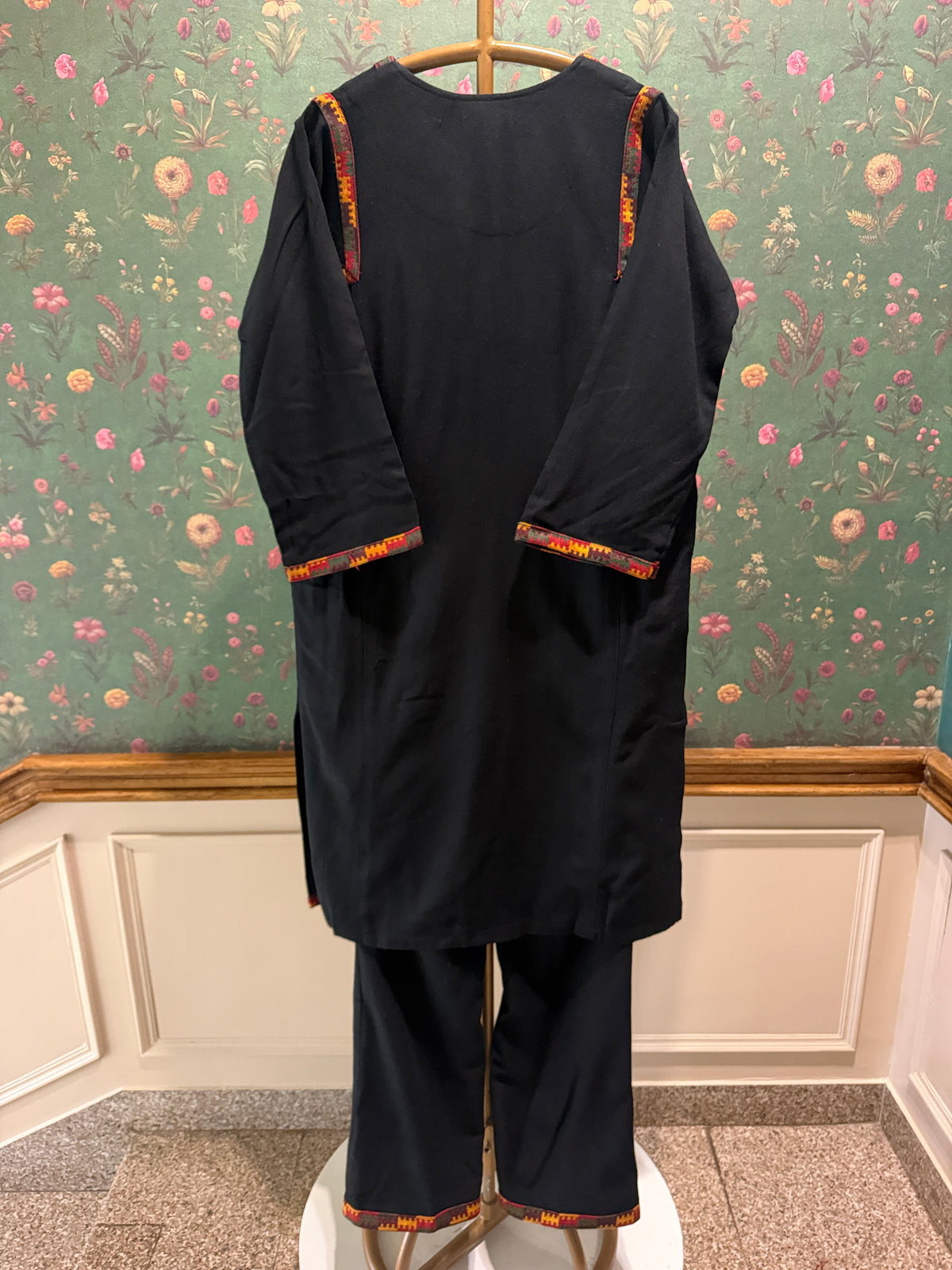 Black Woollen Kurta Set