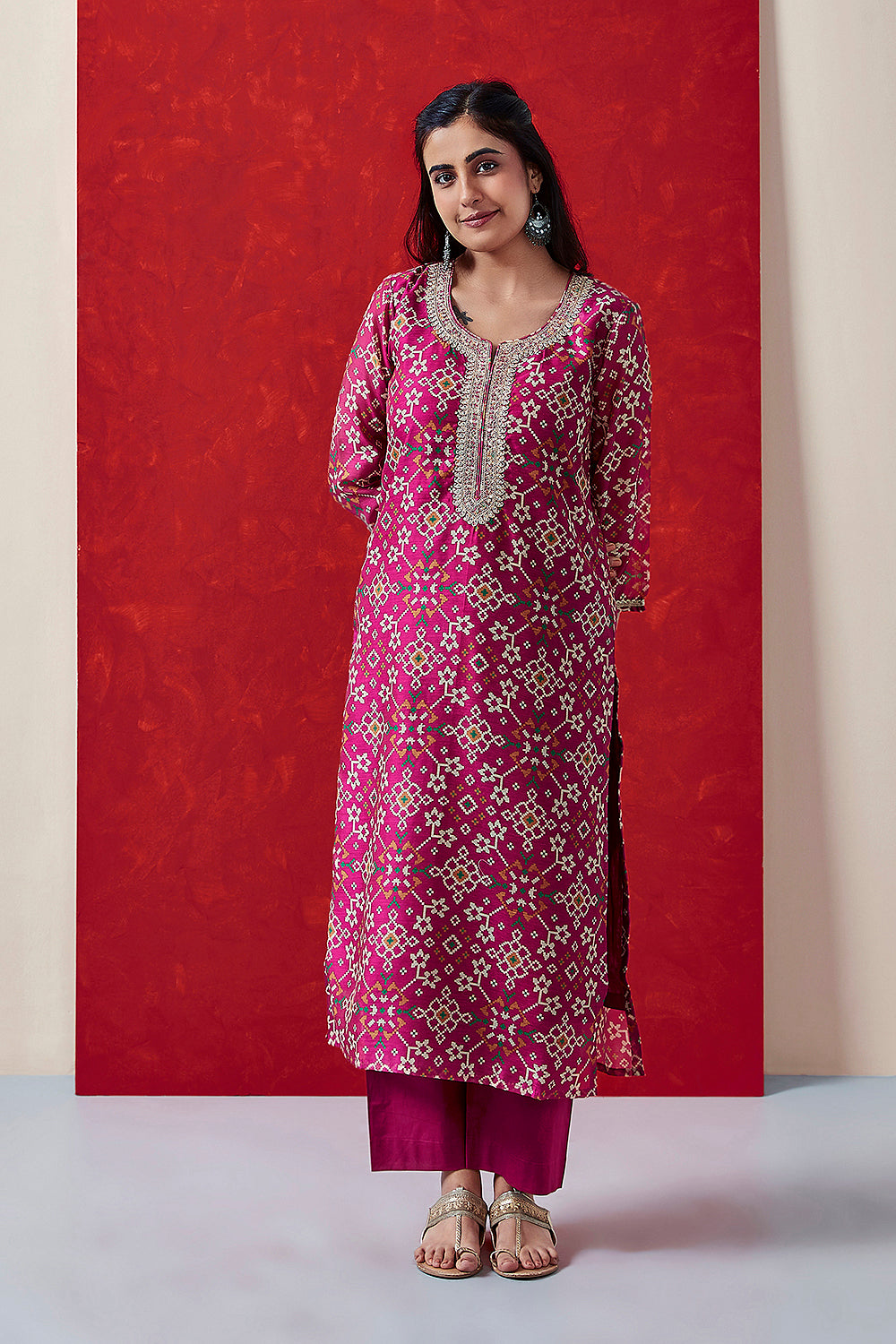 Pink Chanderi Suit Set | HER-408