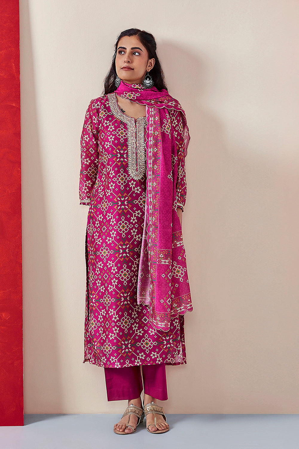 Pink Chanderi Suit Set | HER-408