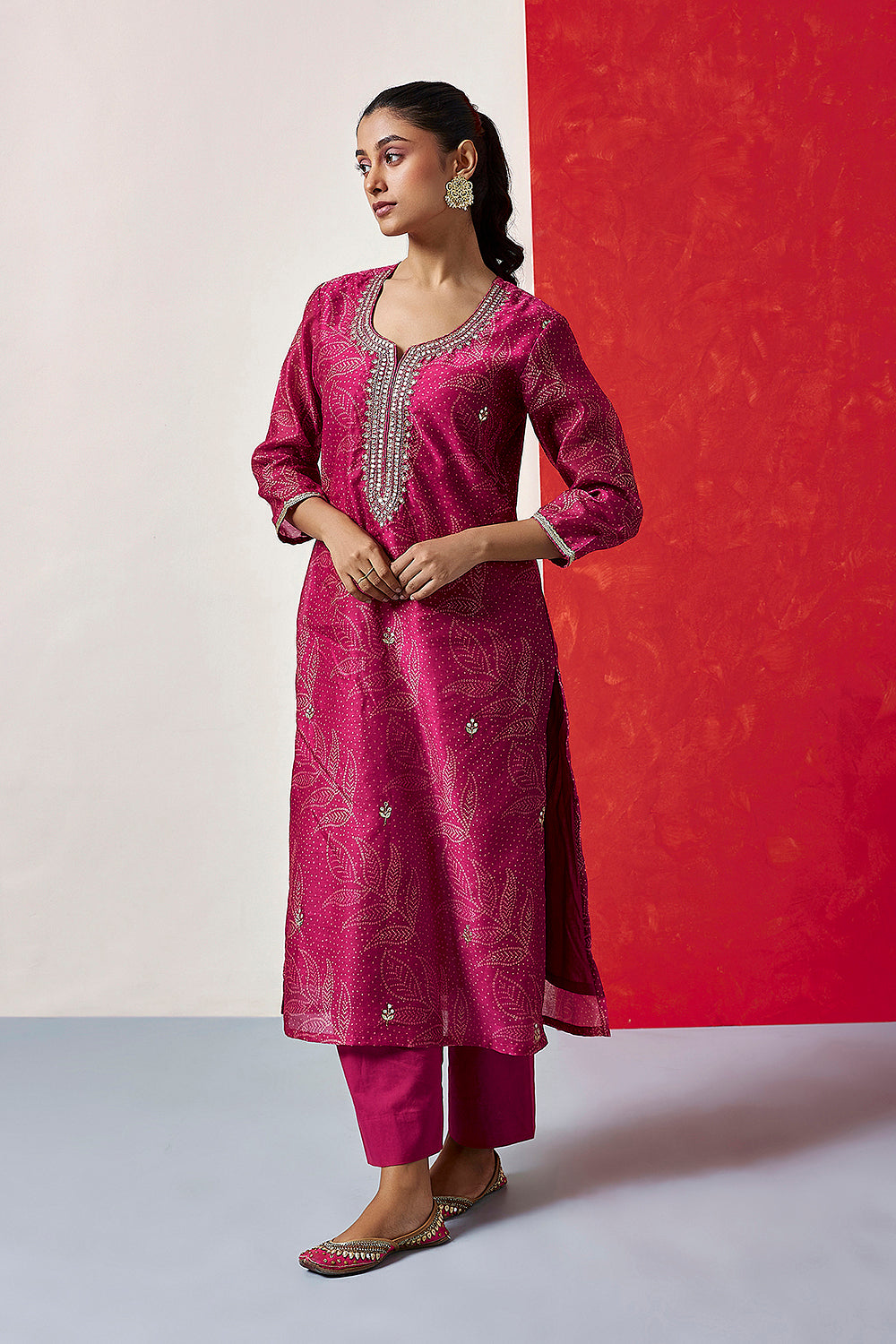 Pink Chanderi Suit Set | HER-412