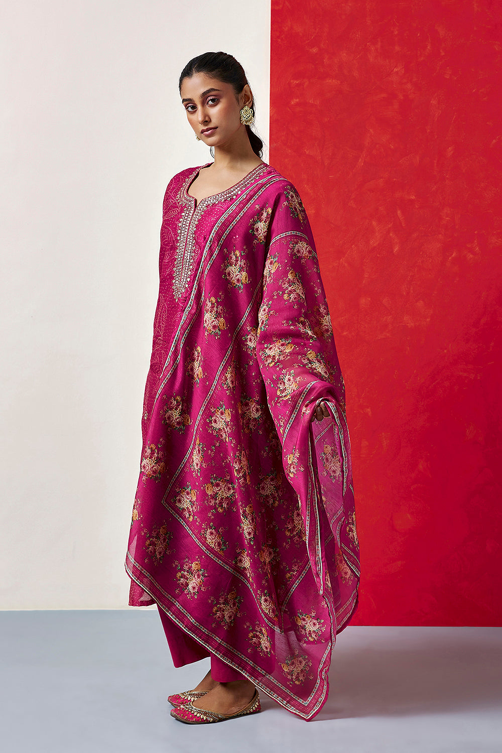 Pink Chanderi Suit Set | HER-412