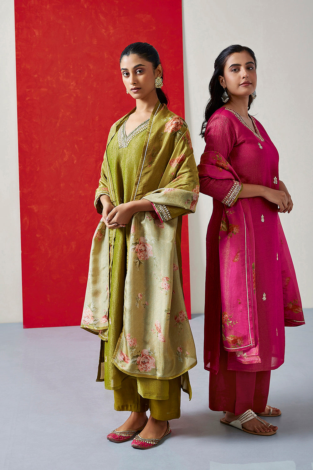 Blush Pink Pure Crushed Tissue Suit Set