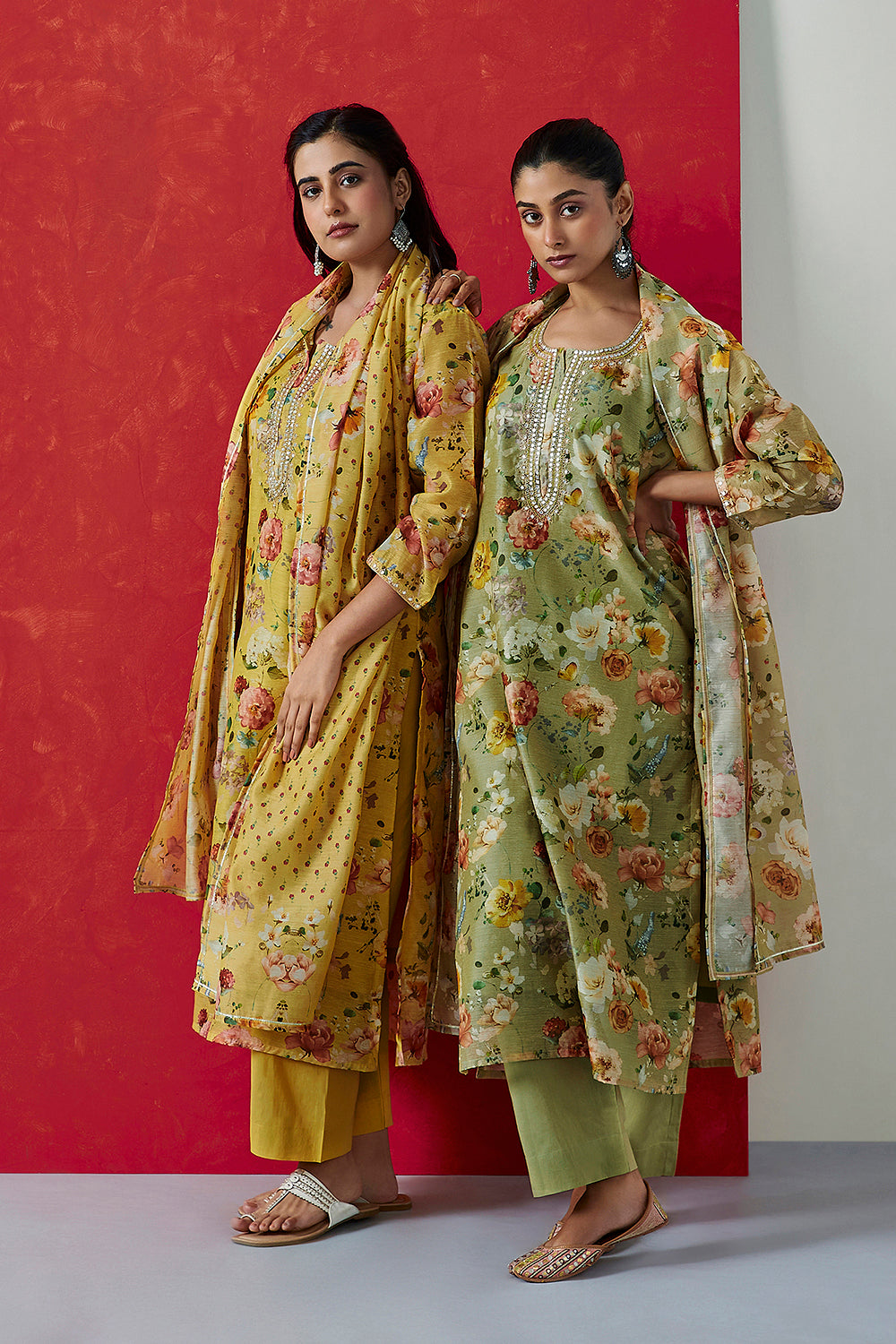 Yellow Chanderi Suit Set | HER-407