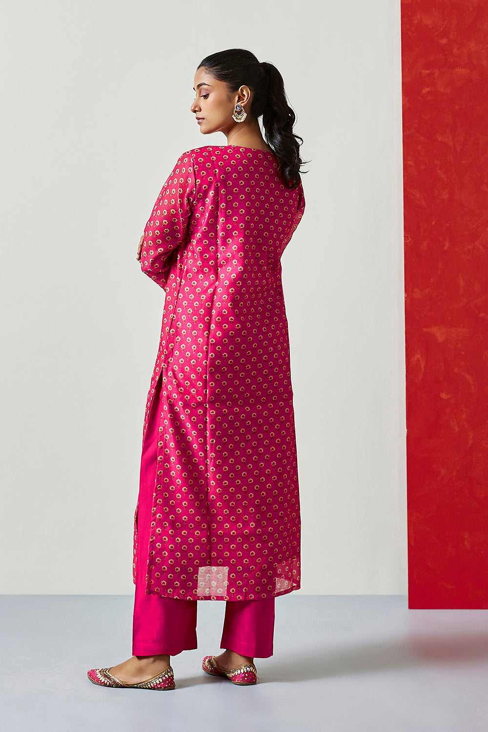 Dark Pink Chanderi Suit Set | HER-410