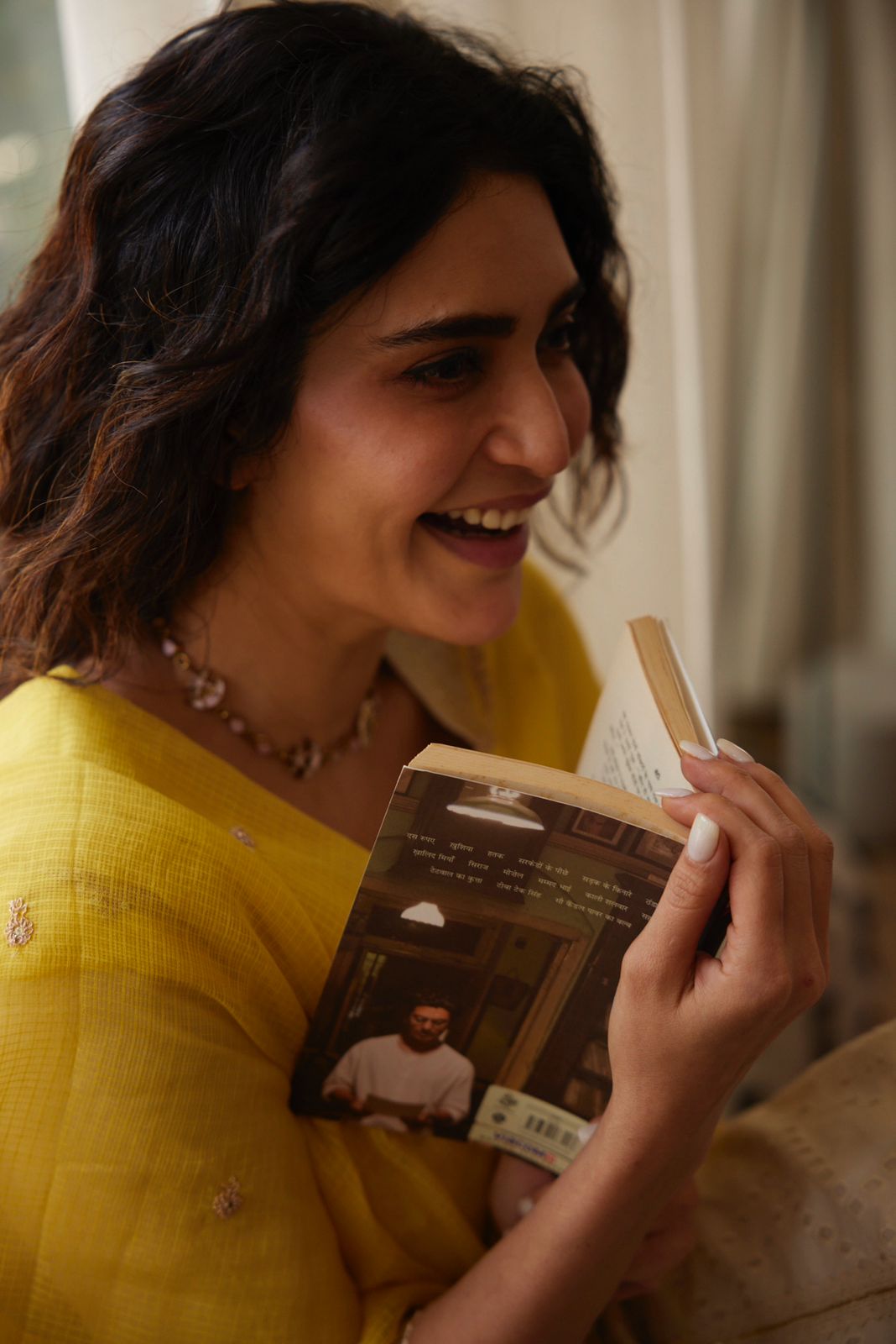 Off-White, Mustard Schiffli Cotton Suit Set | HER-309