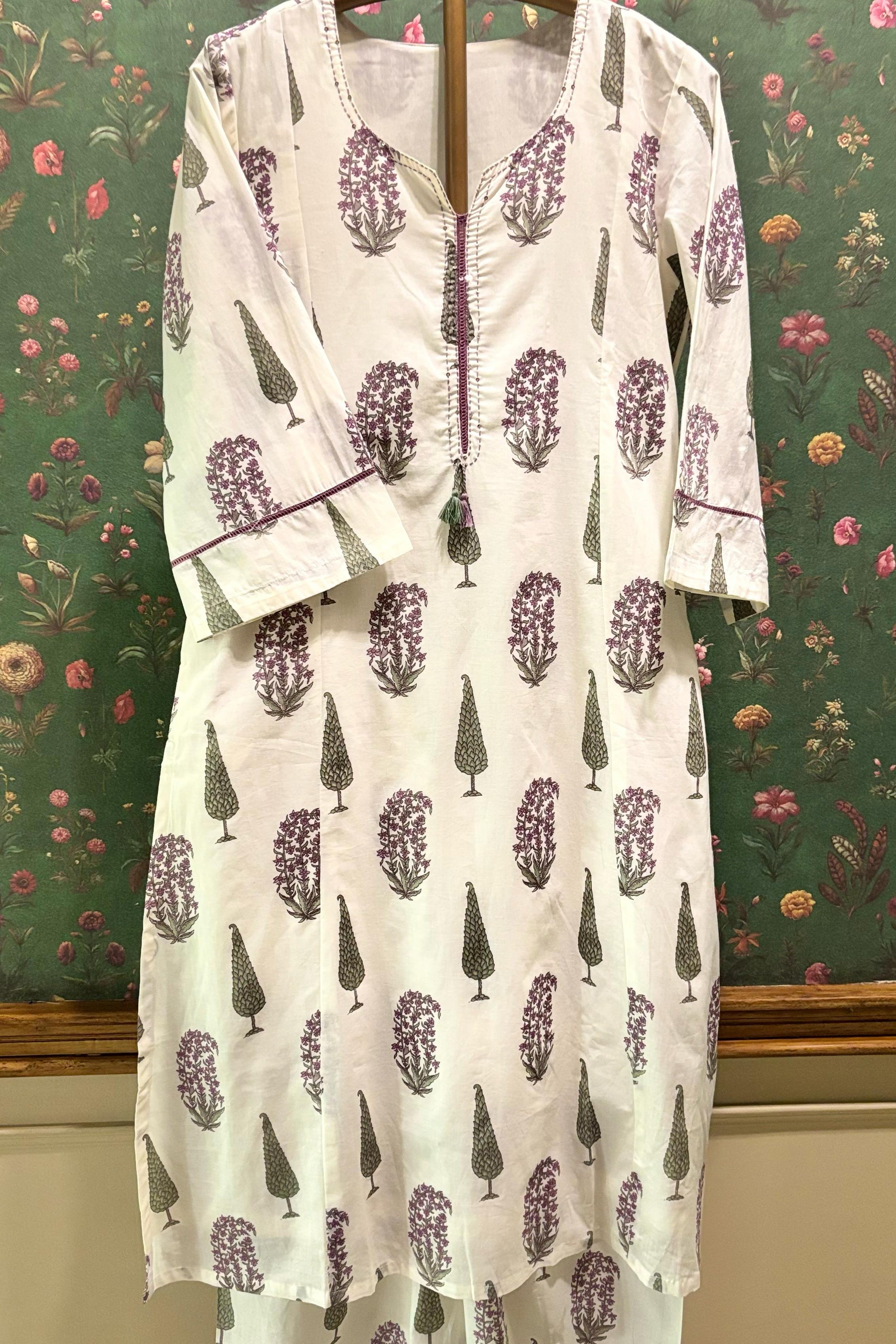 Paisley Hand-block Cotton Kurta/Co-ord Set