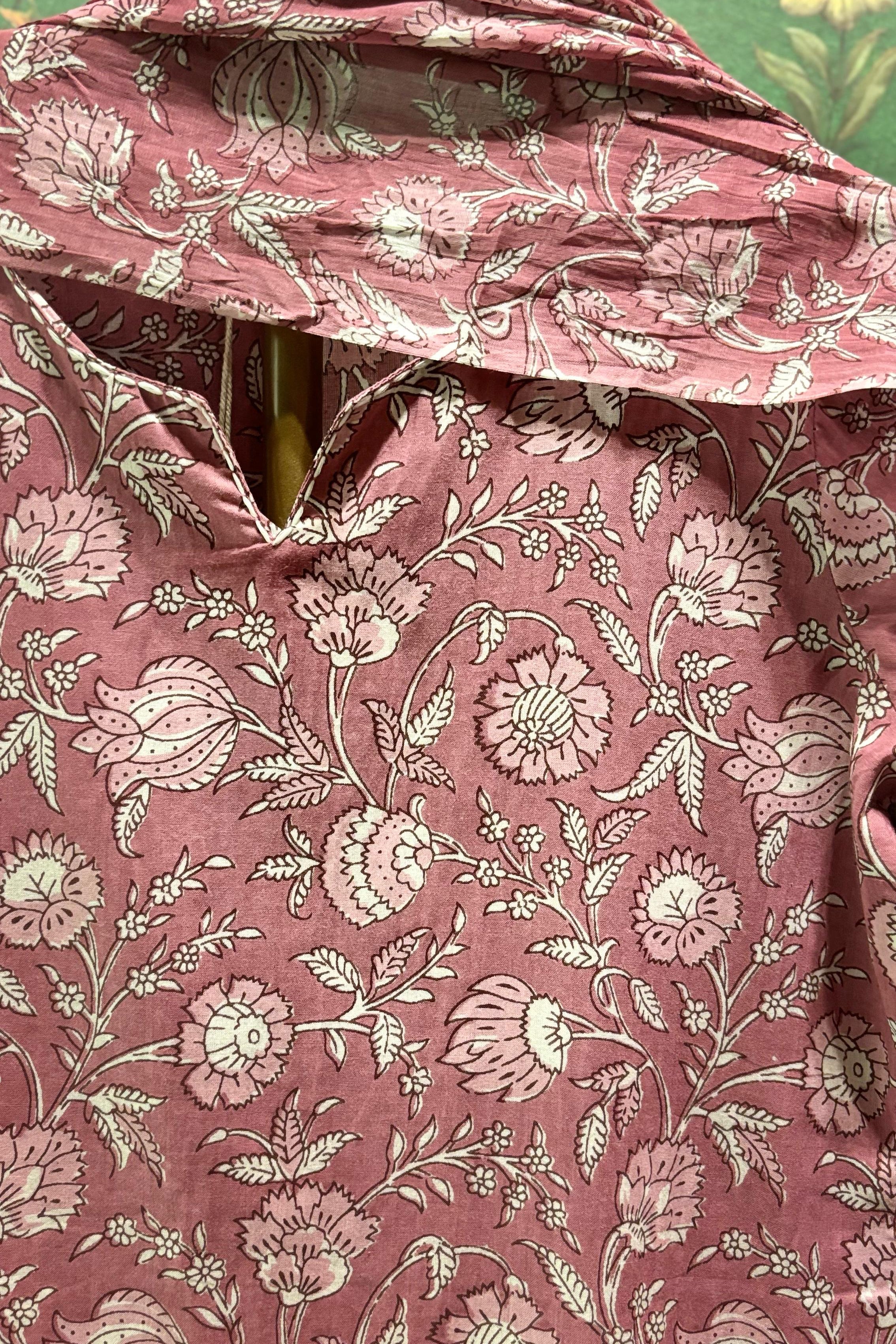 Pink Straight Fit Cotton Suit Set | HER-451