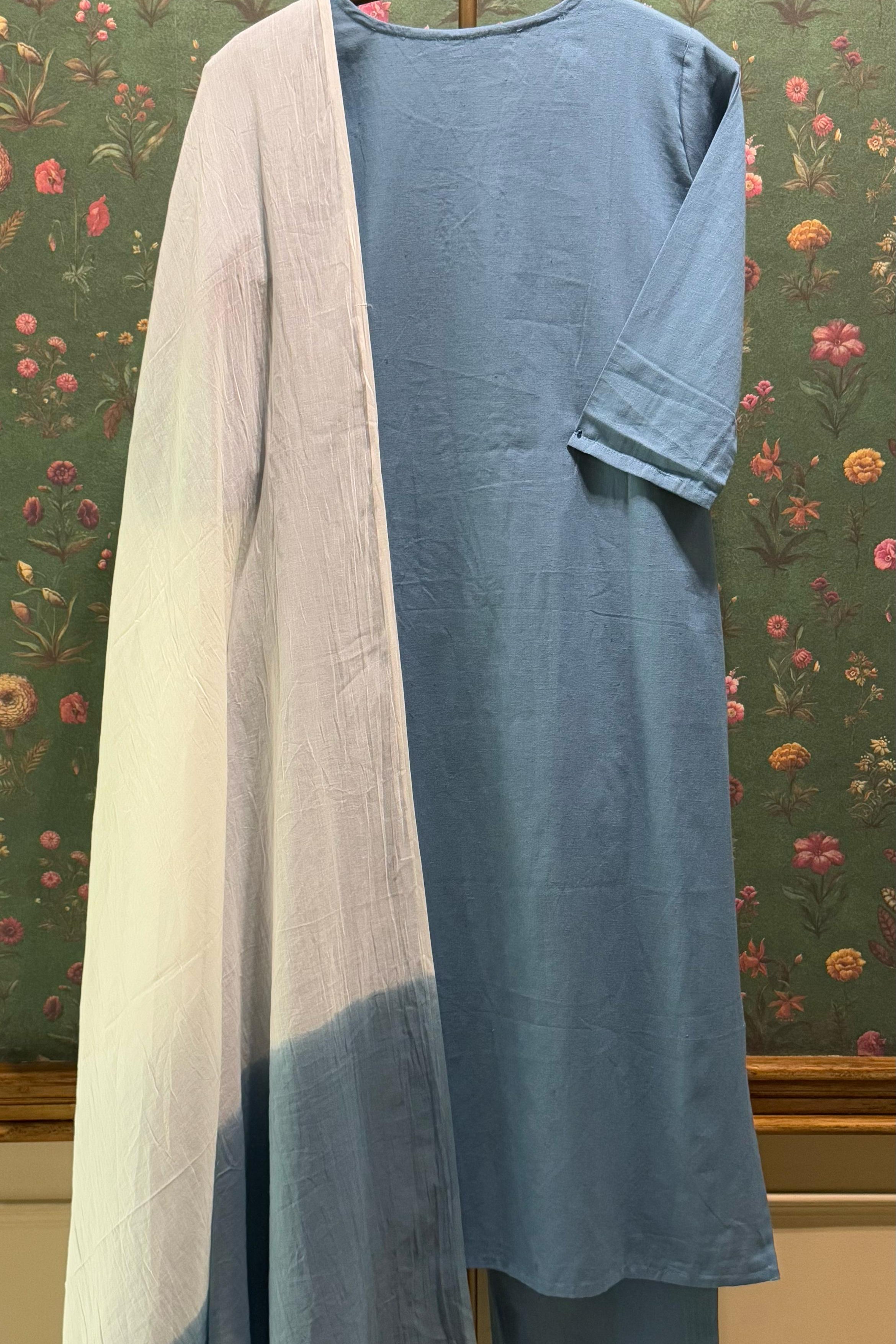 Blue Chikankari Suit Set | HER-522