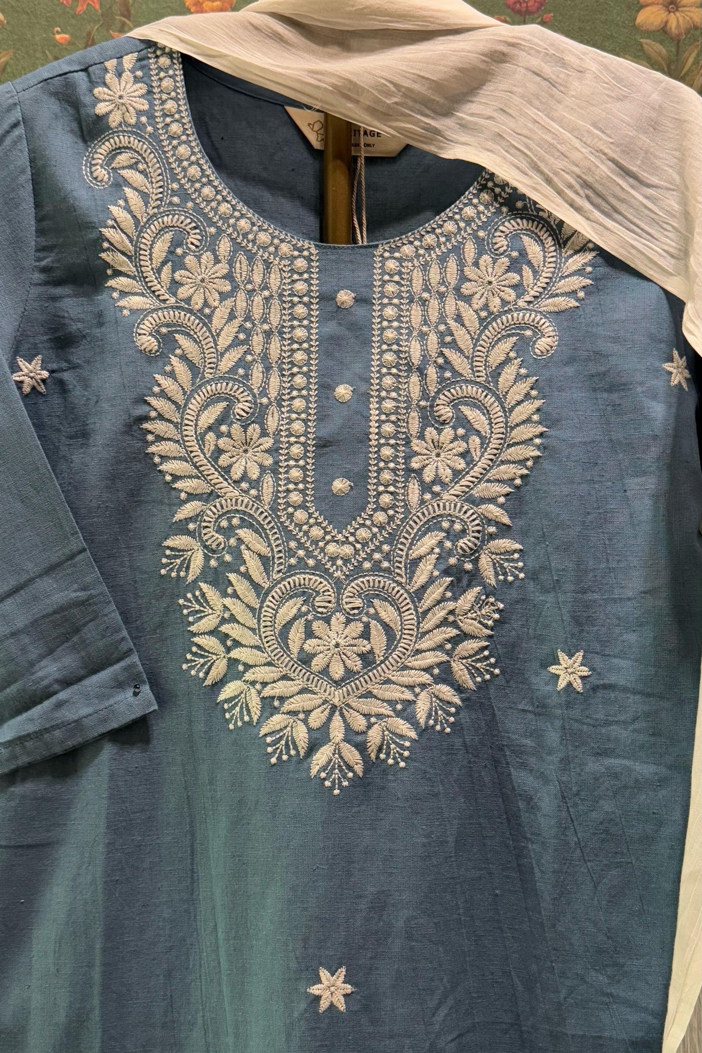 Blue Chikankari Suit Set | HER-522